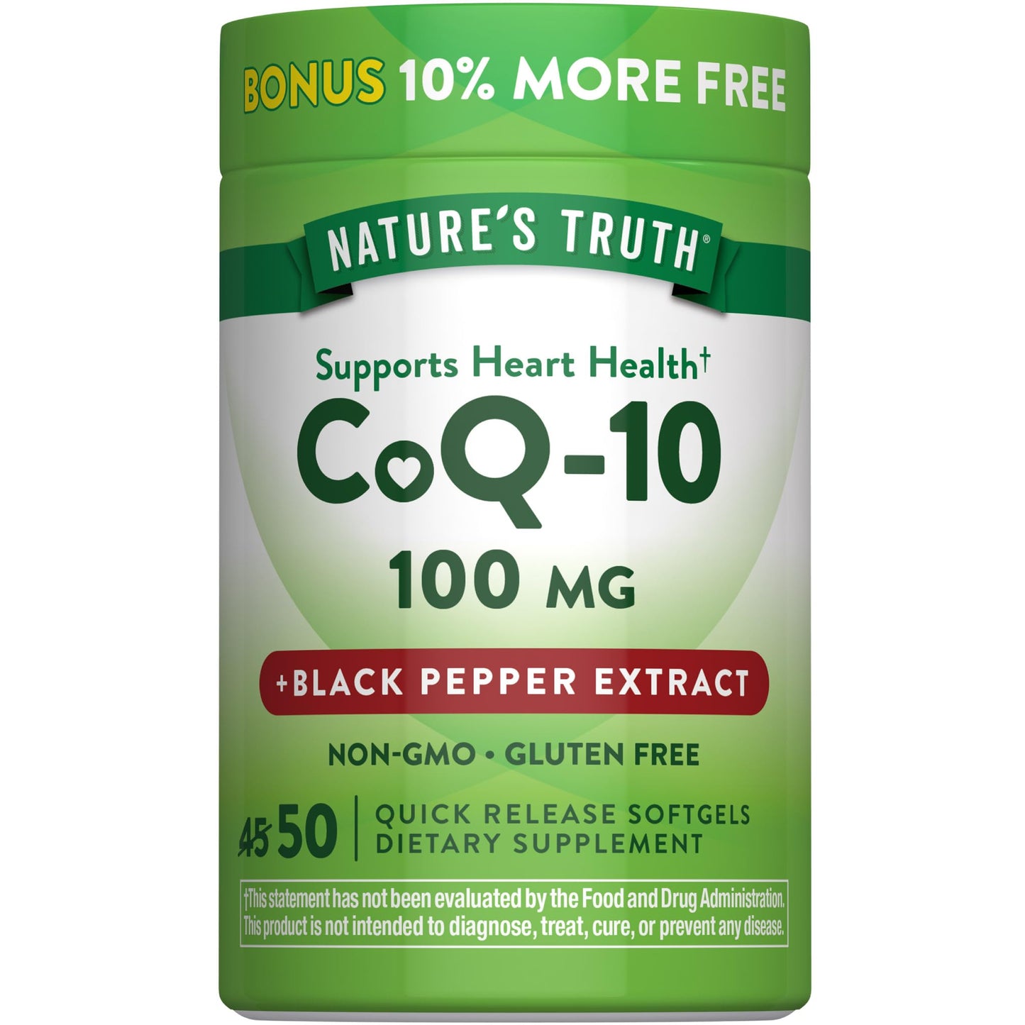 Nature's Truth CoQ10 100mg Softgels, 50 Count