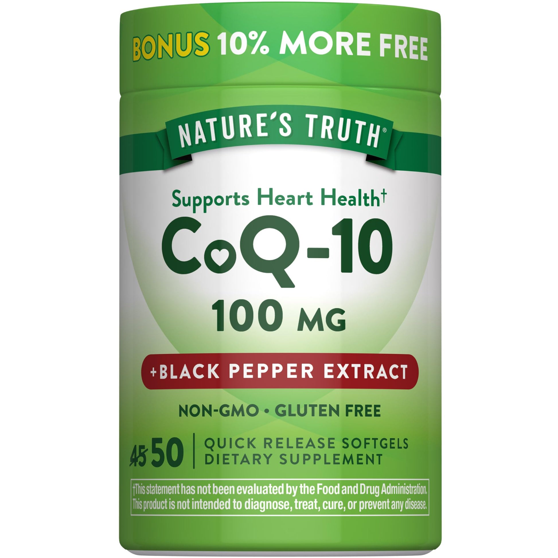 Nature's Truth CoQ10 100mg Softgels, 50 Count