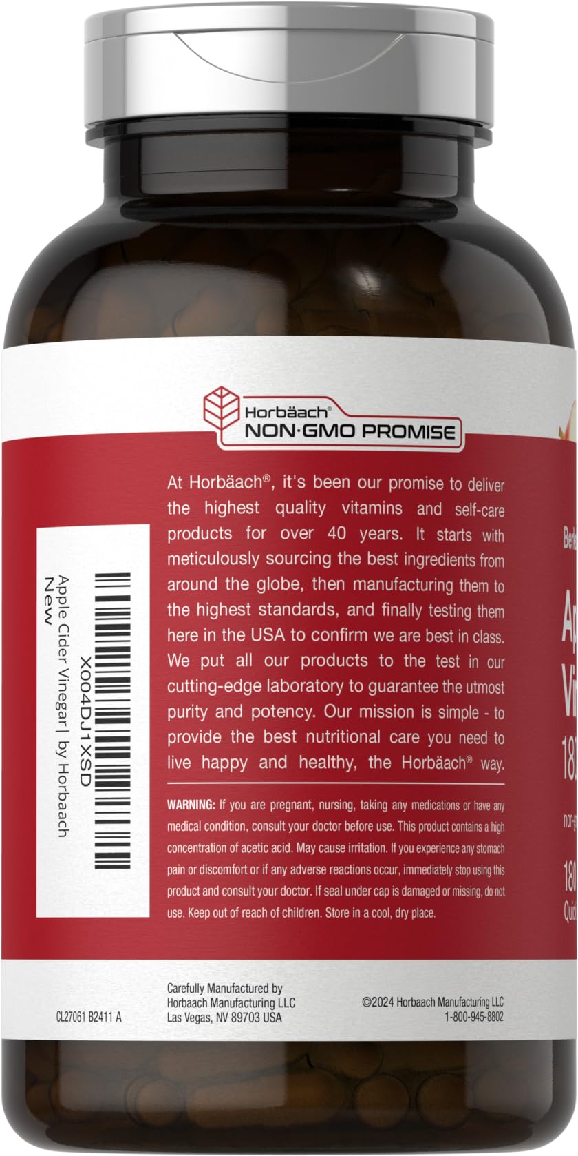 Horbäach Apple Cider Vinegar Capsules 180 Capsules