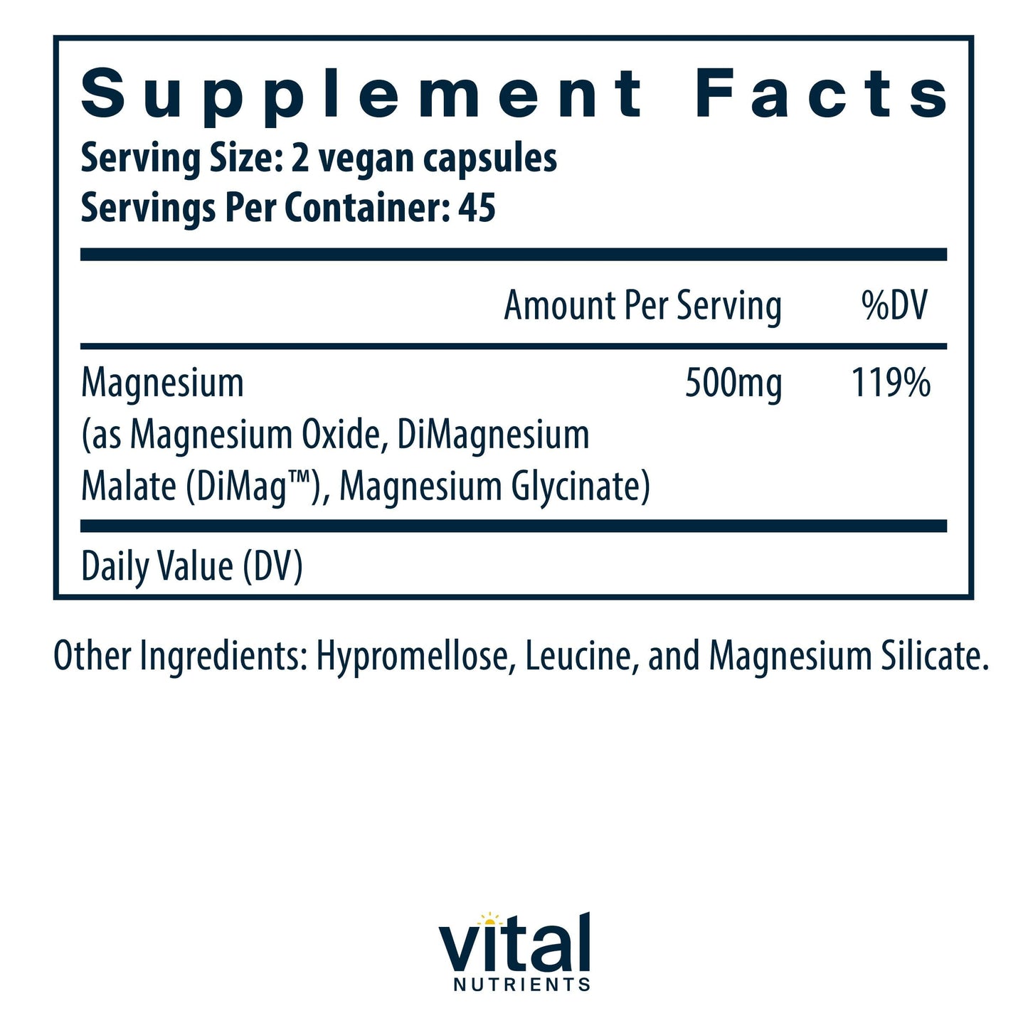 Vital Nutrients Triple Magnesium Complex 90 Capsules
