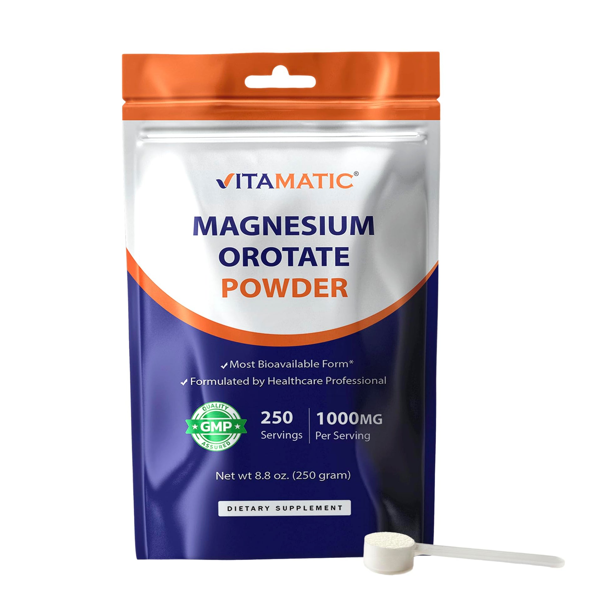 Vitamatic Magnesium Orotate 1000mg Per Serving Powder, 8.8 oz