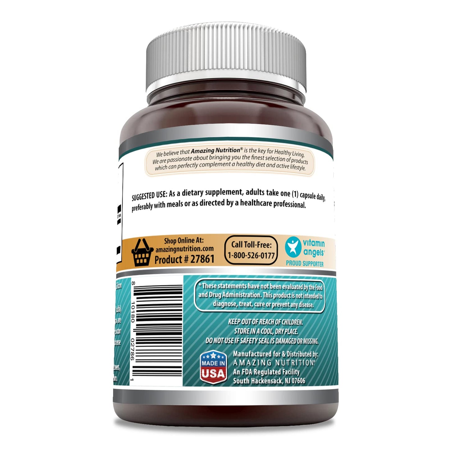 Amazing Nutrition PABA 500 mg Supplement Capsules 100 Count