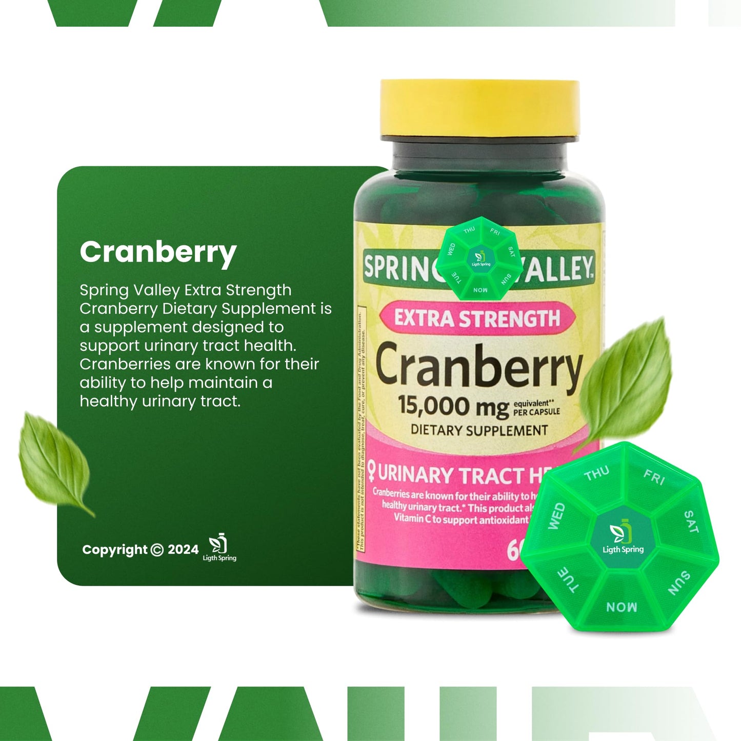 LightSpring Extra Strength Cranberry Dietary Supplement Capsule, 60 Capsules