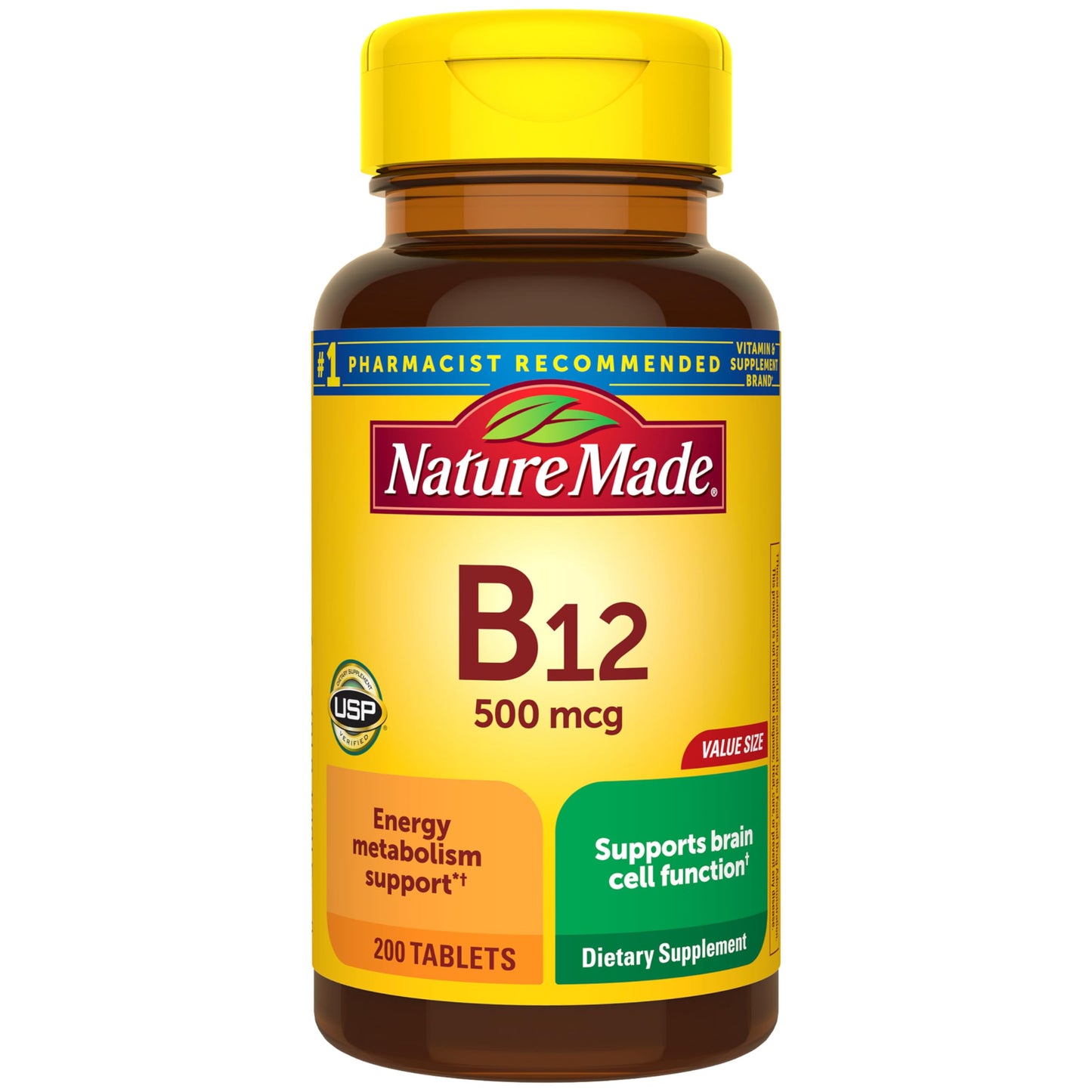 Nature Made Vitamin B12 500 mcg Tablet, 200 Tablets