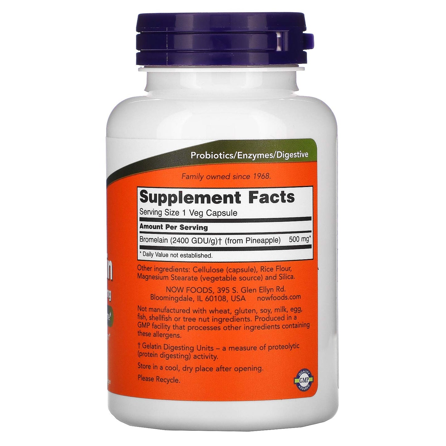 NOW Foods Bromelain 2400 GDU/500 mg Capsules, 120 Veg Capsules