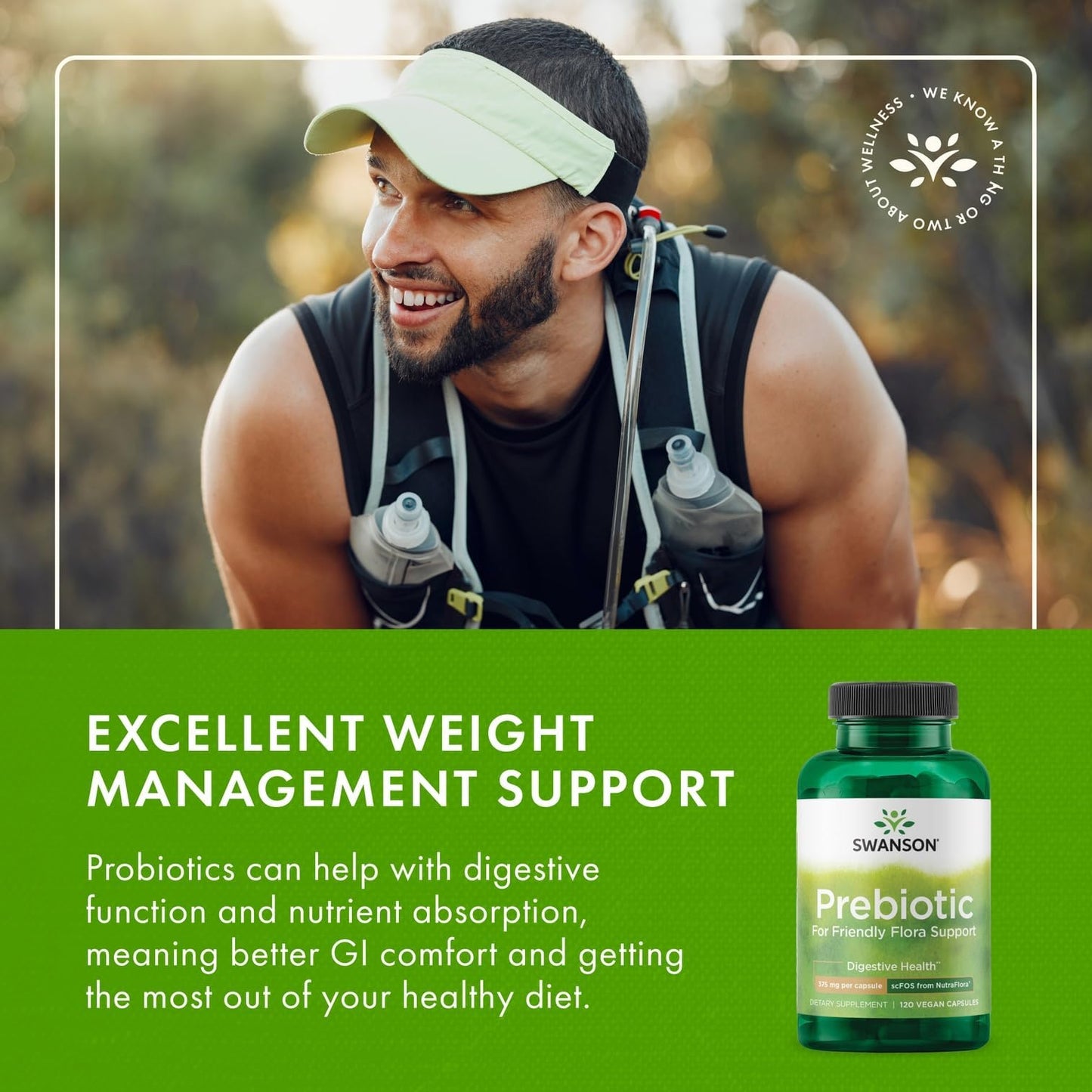 Swanson Prebiotic Fiber Capsules with NutraFlora FOS, 480 Capsules