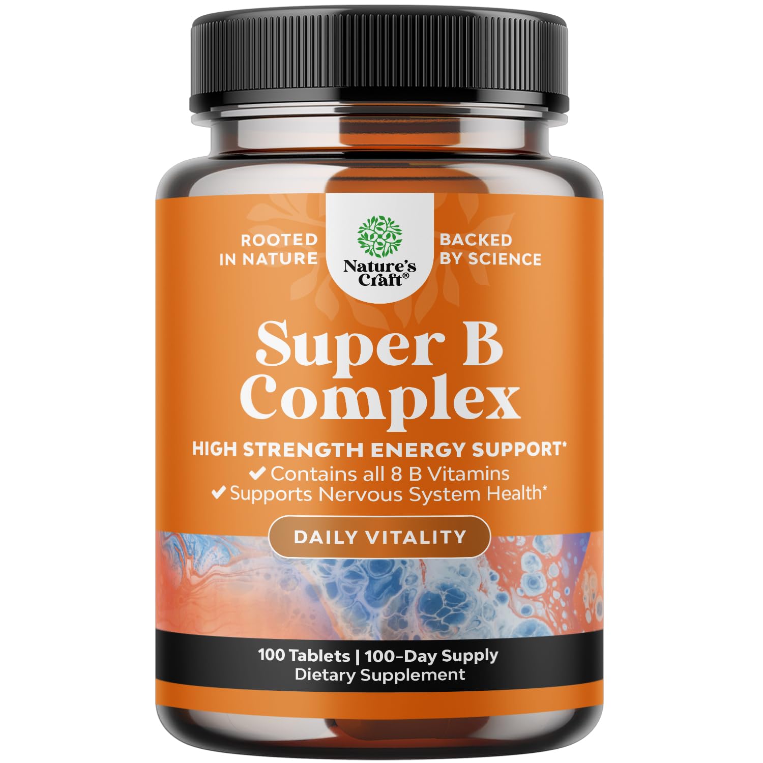 Natures Craft Super Vitamin B Complex for Women & Men, 100 Tablets