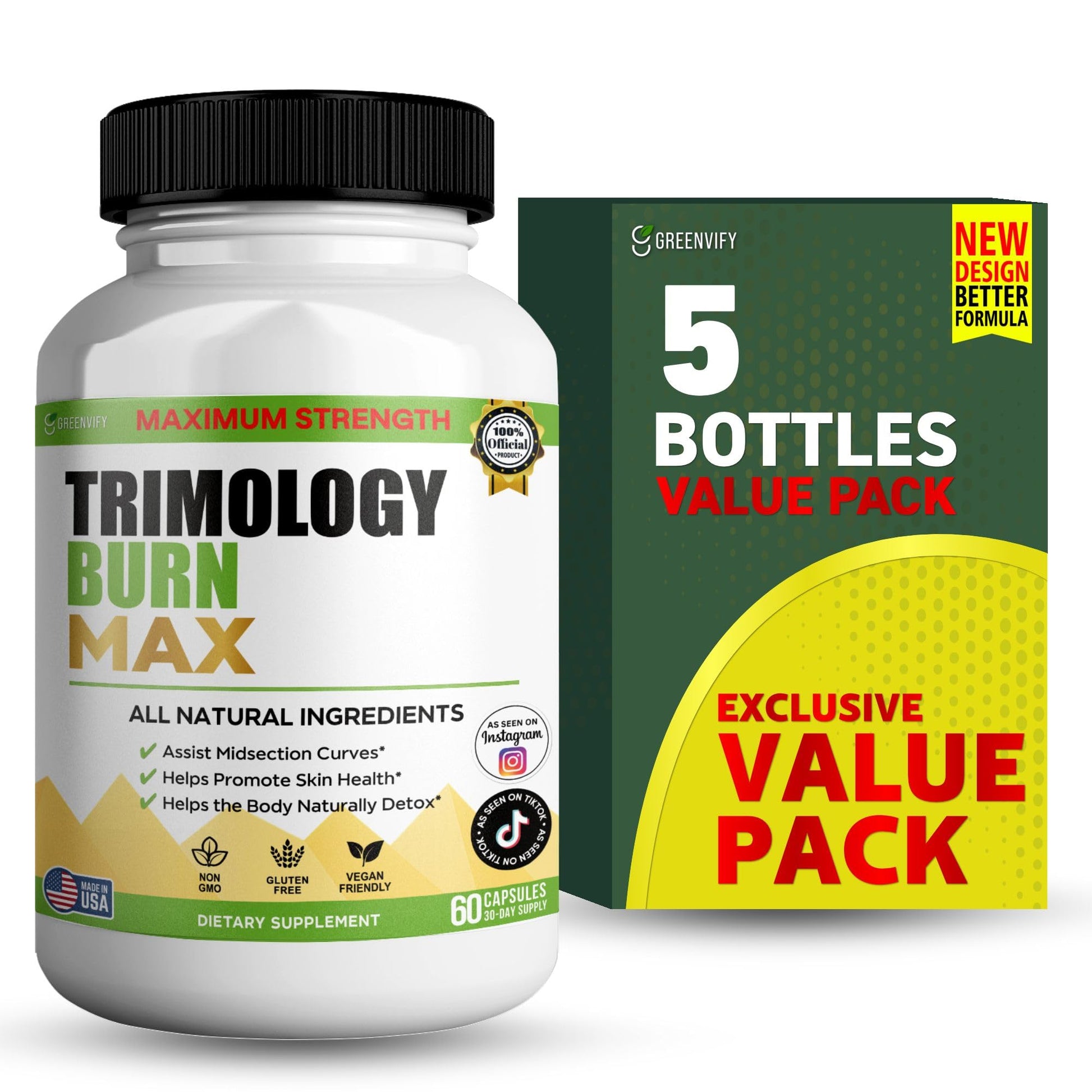 GREENVIFY Burn Max Natural Supplement, 60 Capsules