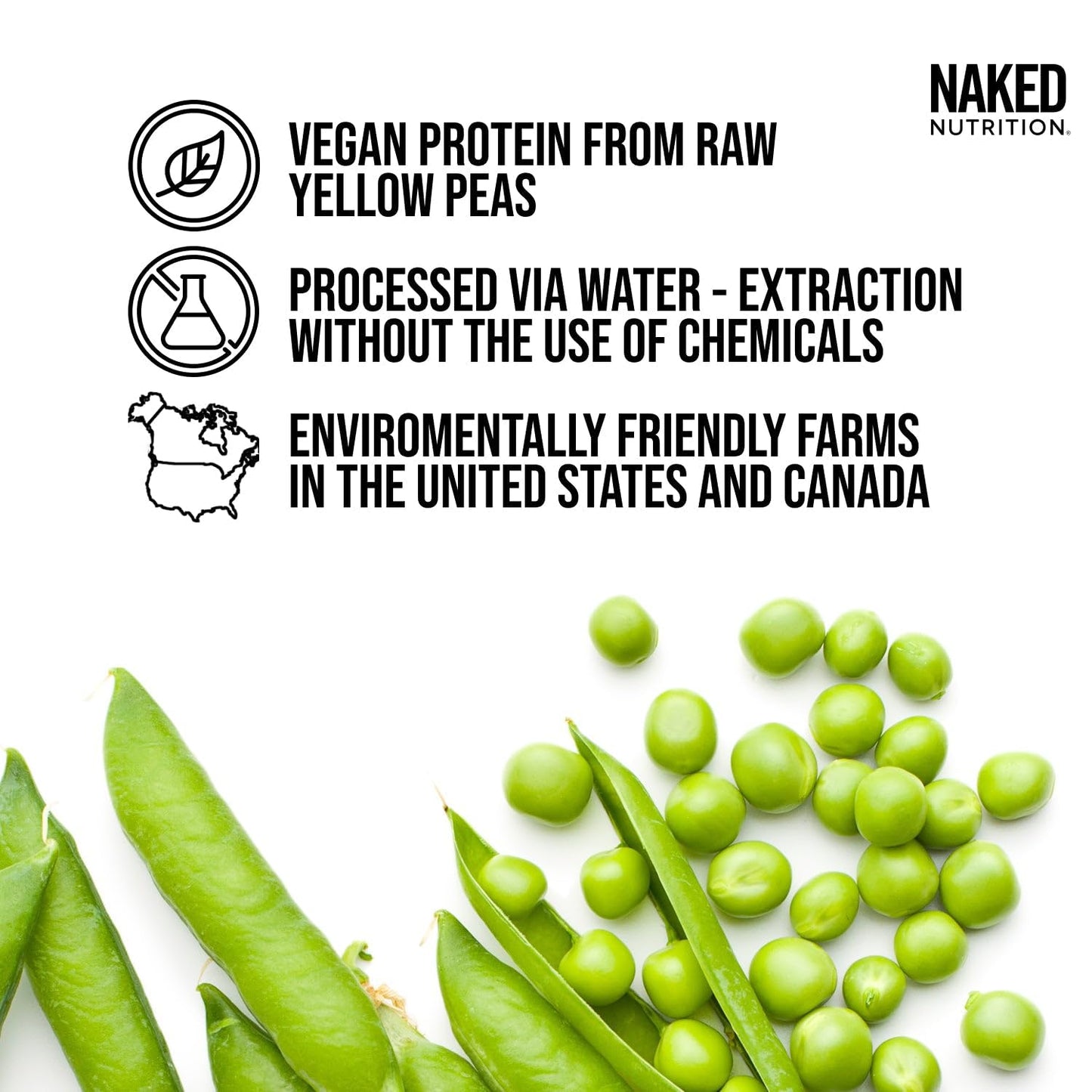 NAKED Vanilla Pea Protein Isolate Powder, 1 lb (Pack of 2), 32 Servings