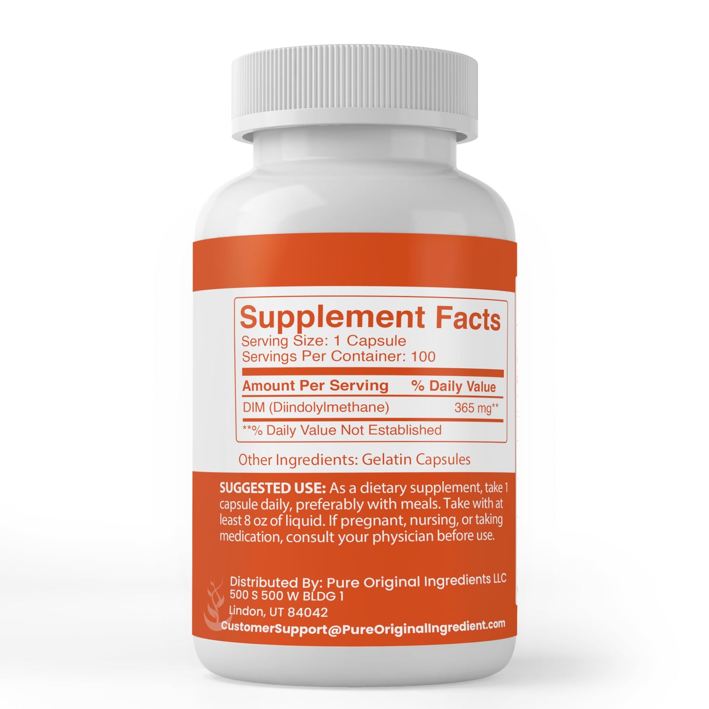 PURE ORIGINAL INGREDIENTS DIM Diindolylmethane Capsules 100