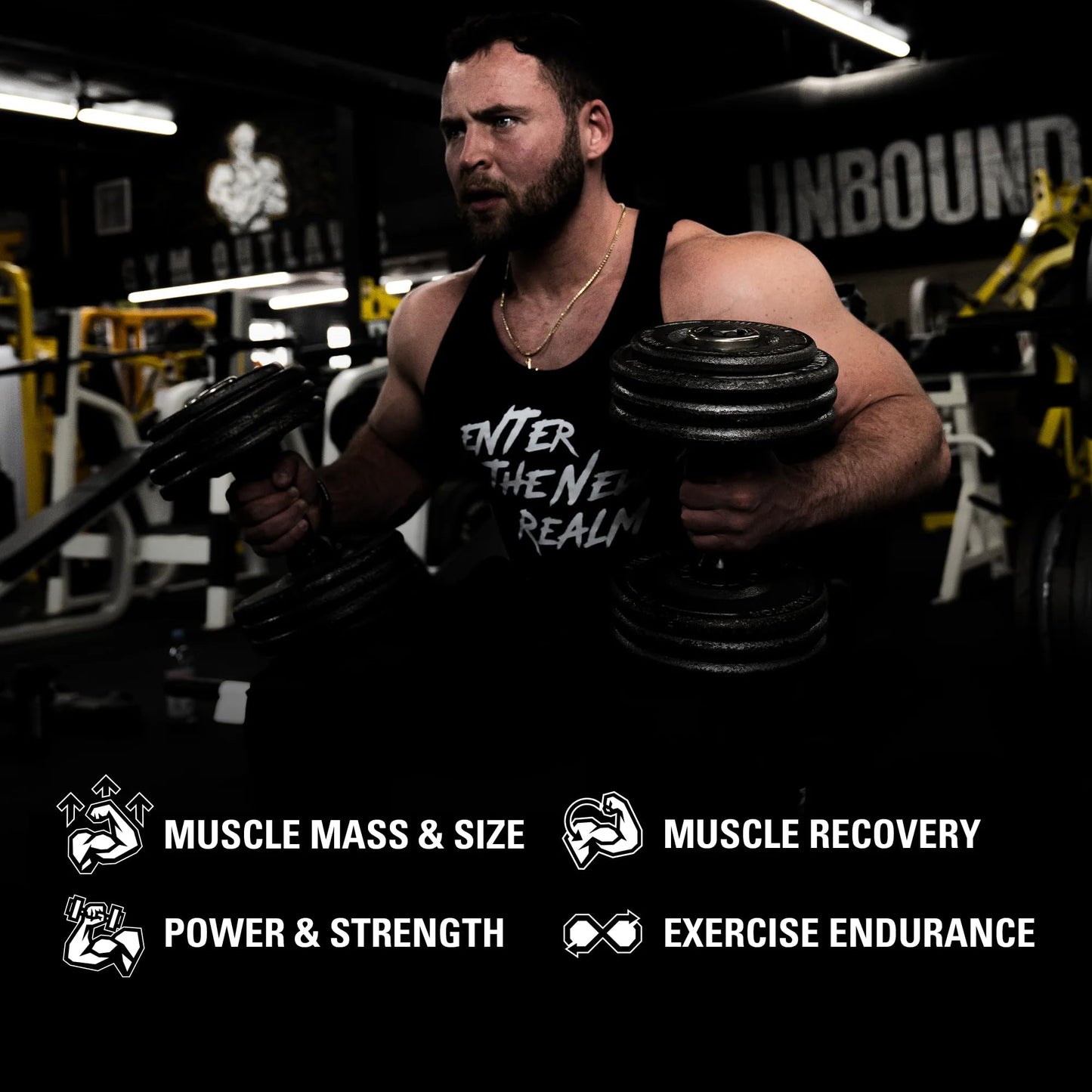 NutraBio Unbound BYLD Natural Muscle Builder for Men 60 Capsules