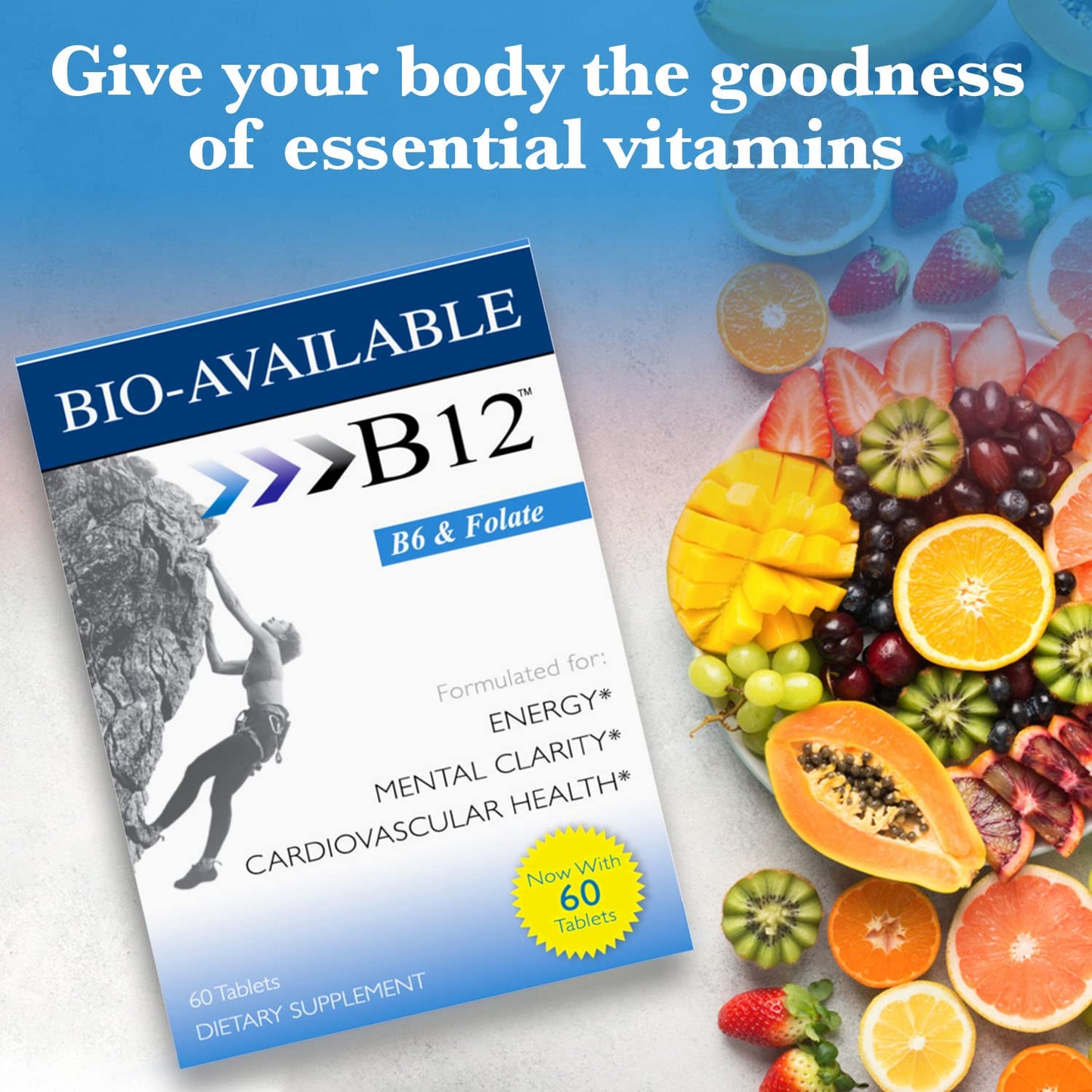 Wellgenix Bio Available Sublingual B12 Tablets, 60 Count