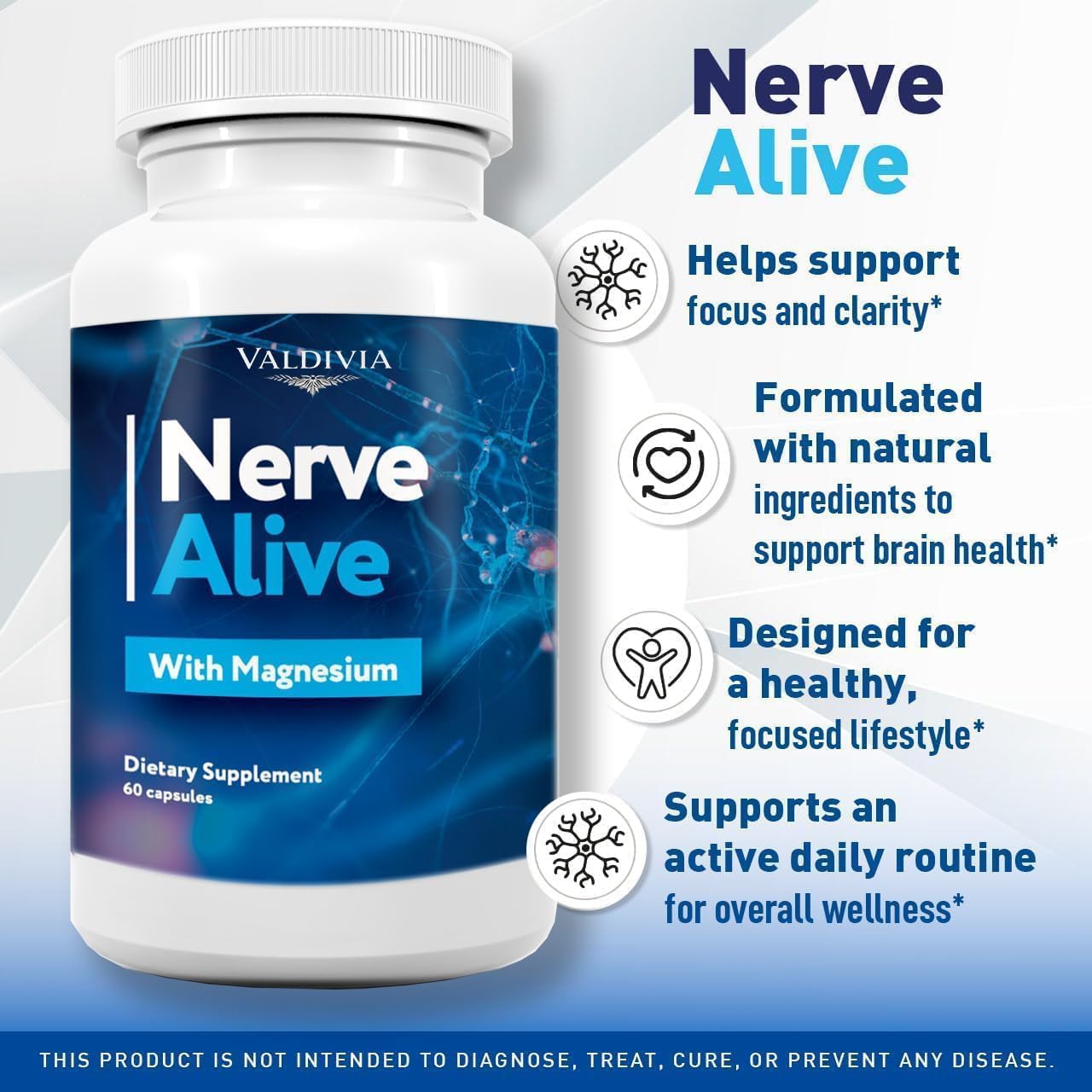 Valdivia Nerve Alive Support Supplement for Neuropathy 300 Capsules