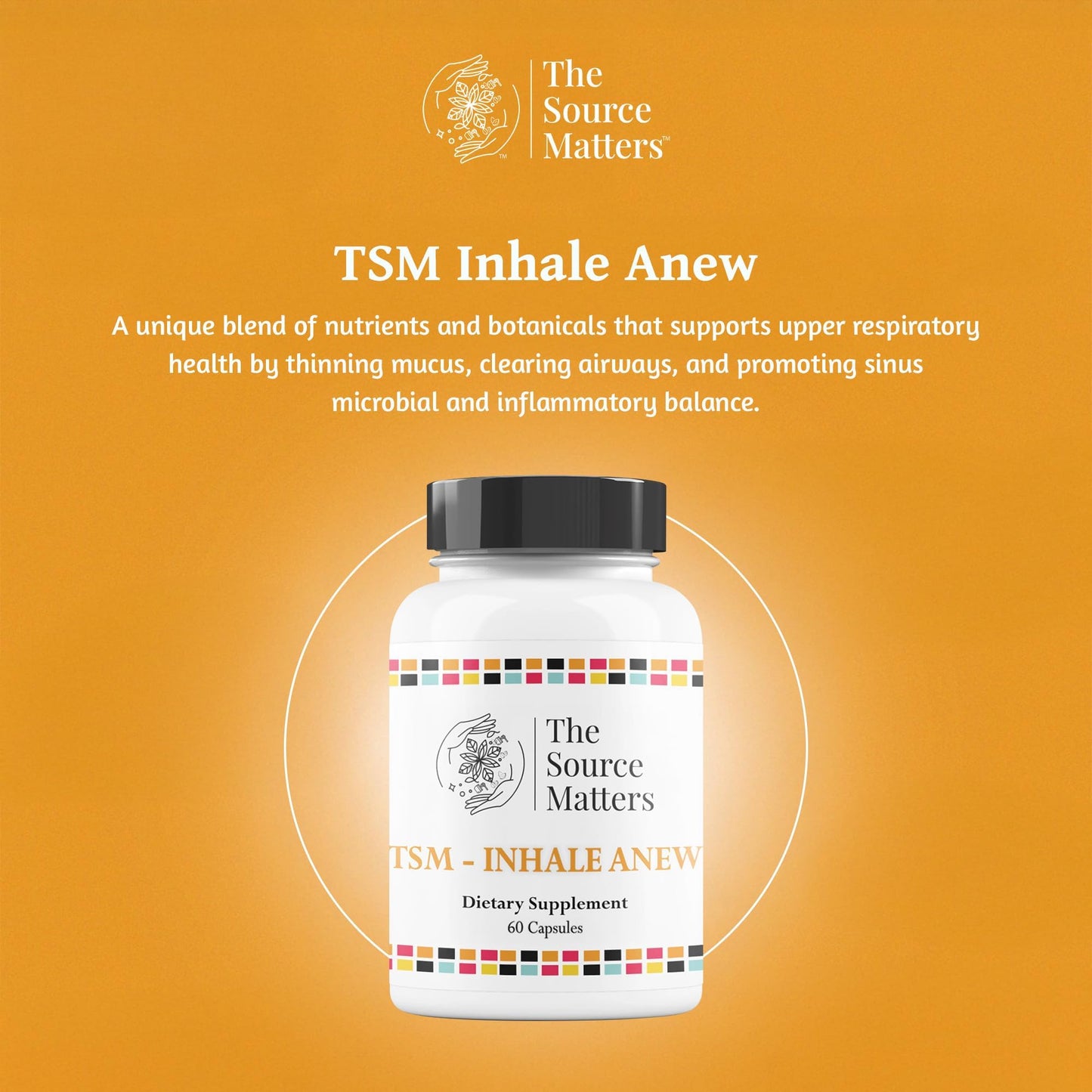 The Source Matters INHALE ANEW Respiratory and Sinus Support for Immune, Mucus, and Sinus Health, 60 Capsules