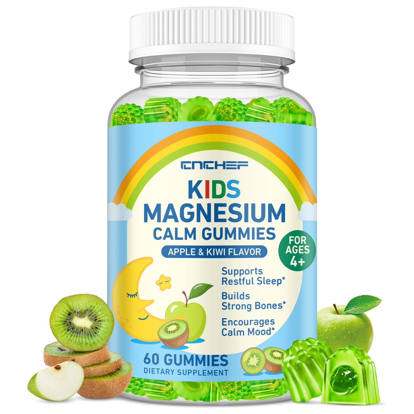CNCHEF Center-Filled Magnesium Gummies 300MG, 60 Count