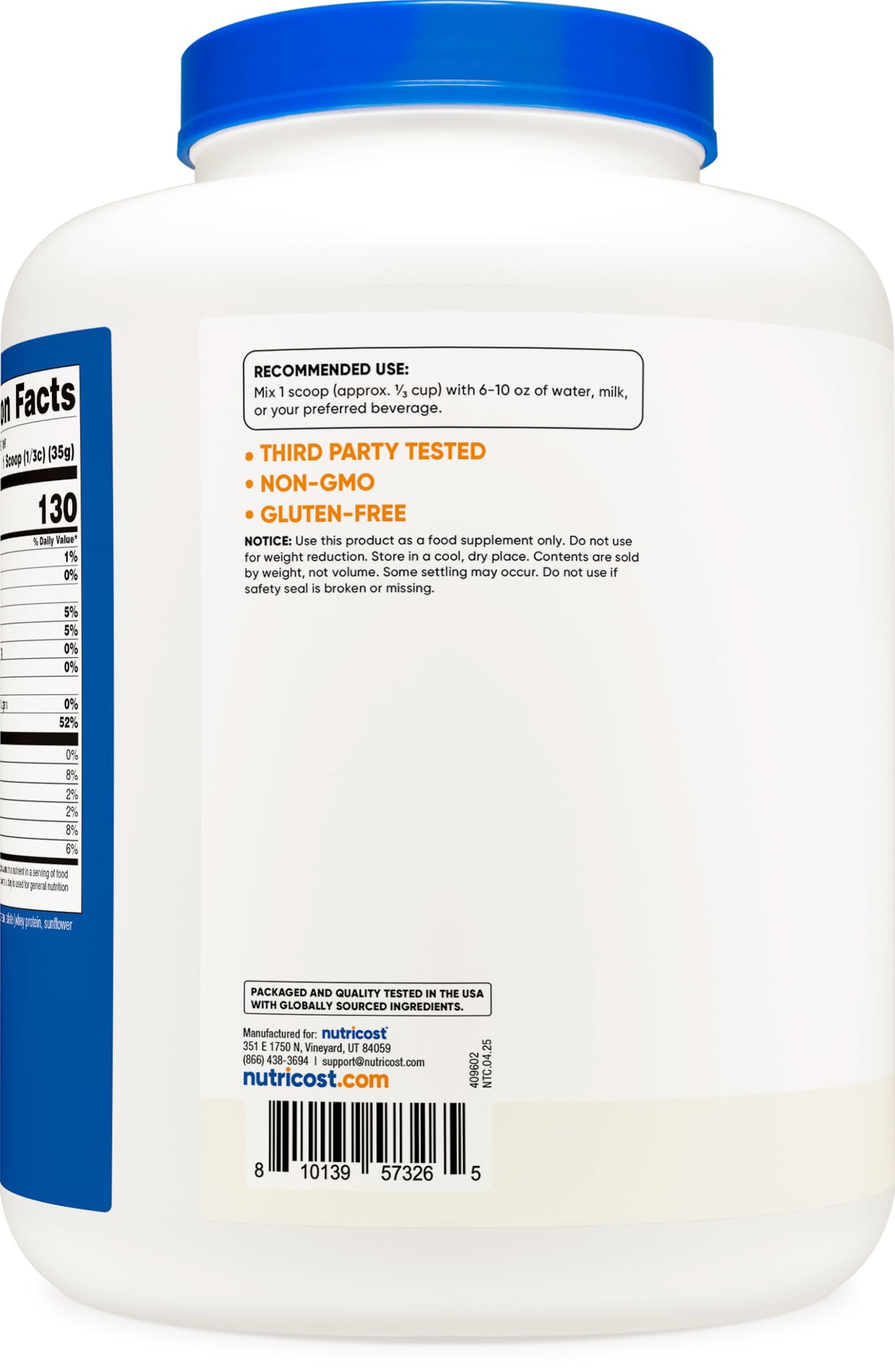 Nutricost Grass-Fed Whey Protein Isolate Powder 80