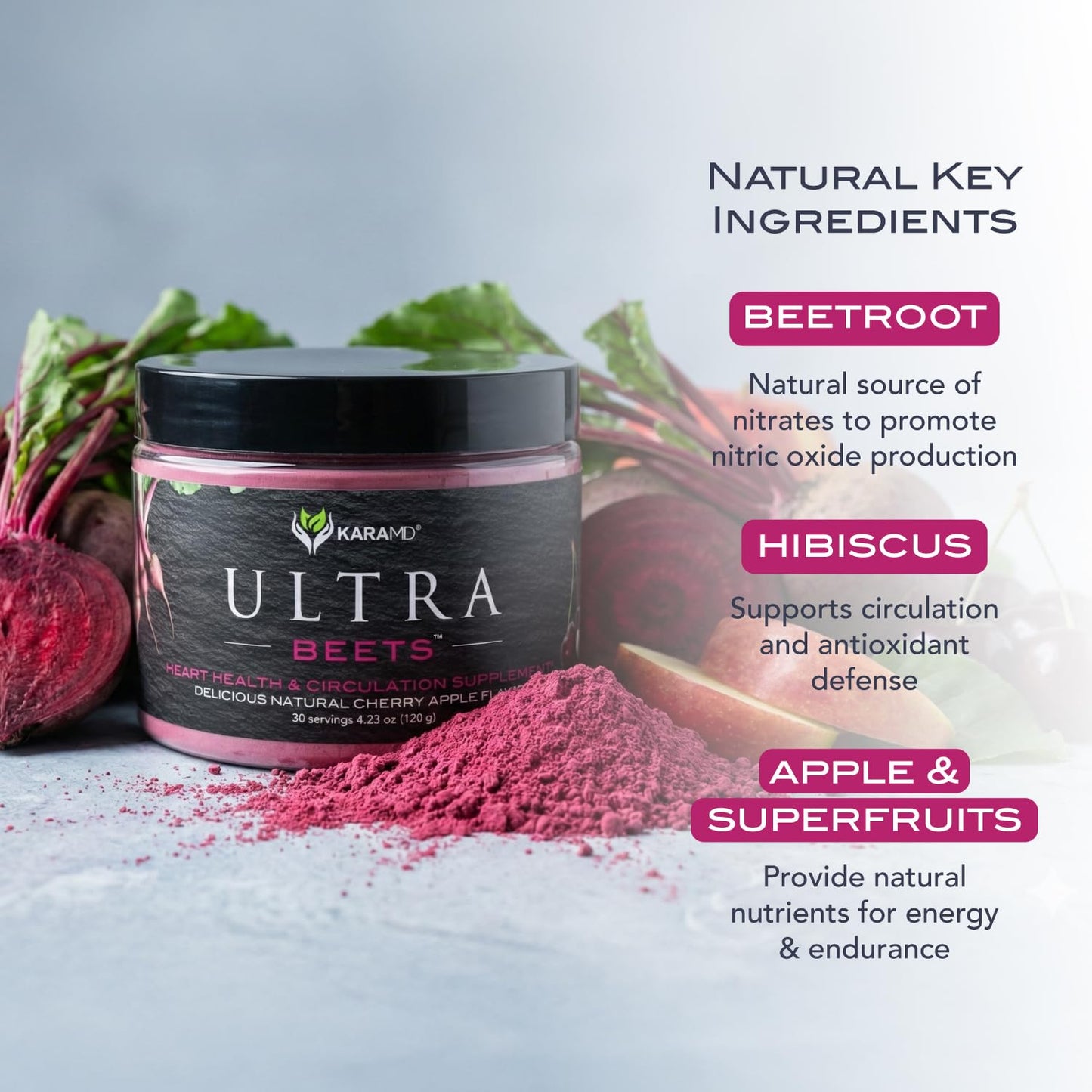 KaraMD UltraBeets Pure Beetroot Powder 4.23 Ounce