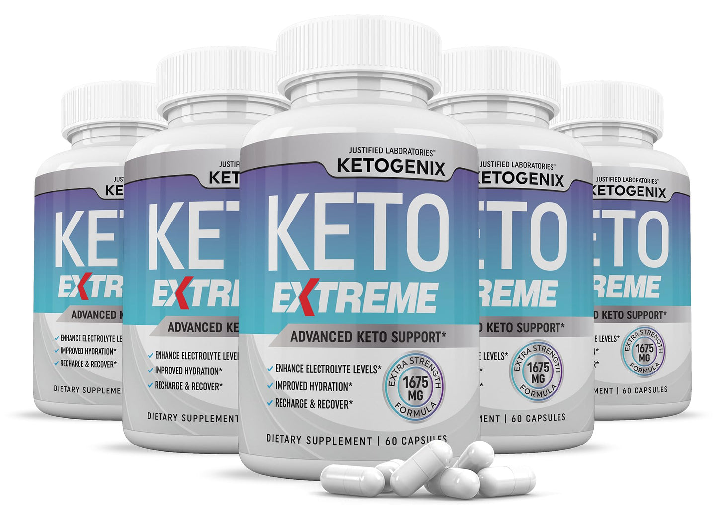 Justified Laboratories Ketogenix Extreme Keto Pills 1675MG Capsule, 300 Capsules