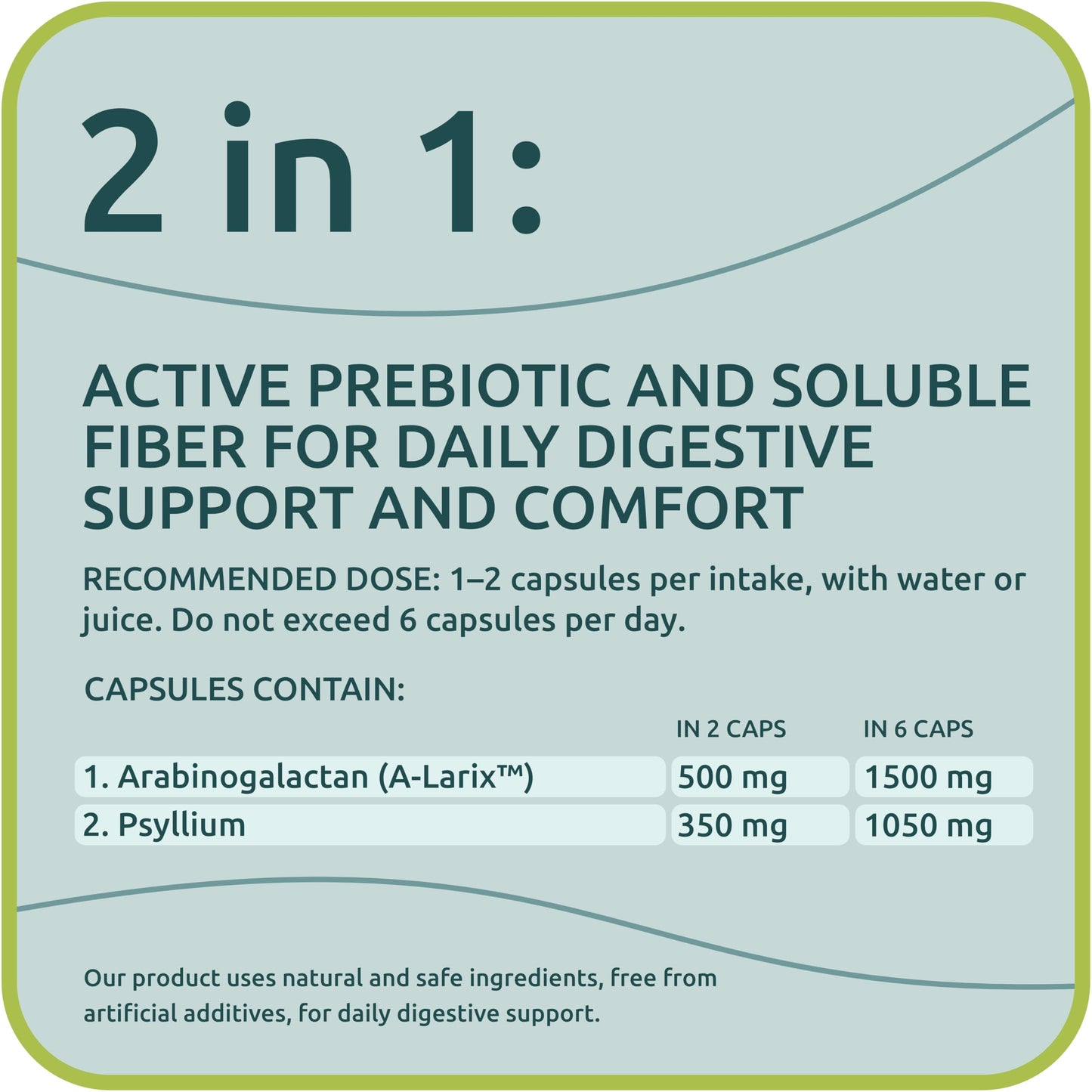 BiotaxX Psyllium Husk (Plantago ovata) + Arabinogalactan ≥95% – 660 mg, 60 Vegan Capsules