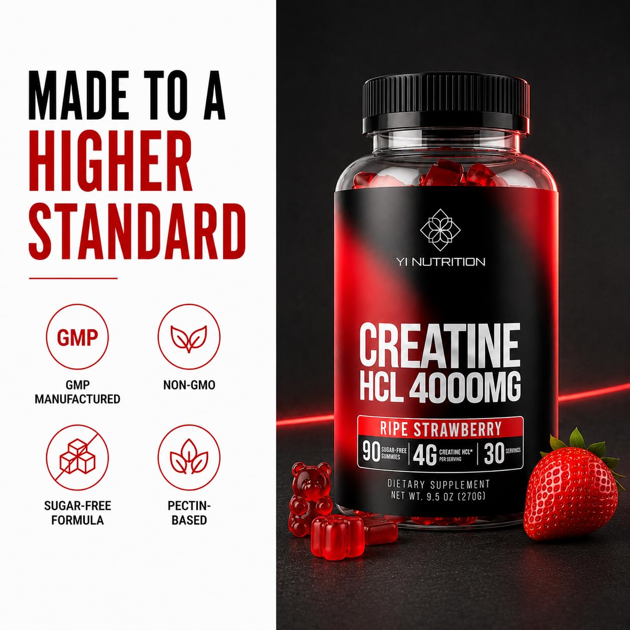 Yi Nutrition Creatine HCL Gummy 90 Count
