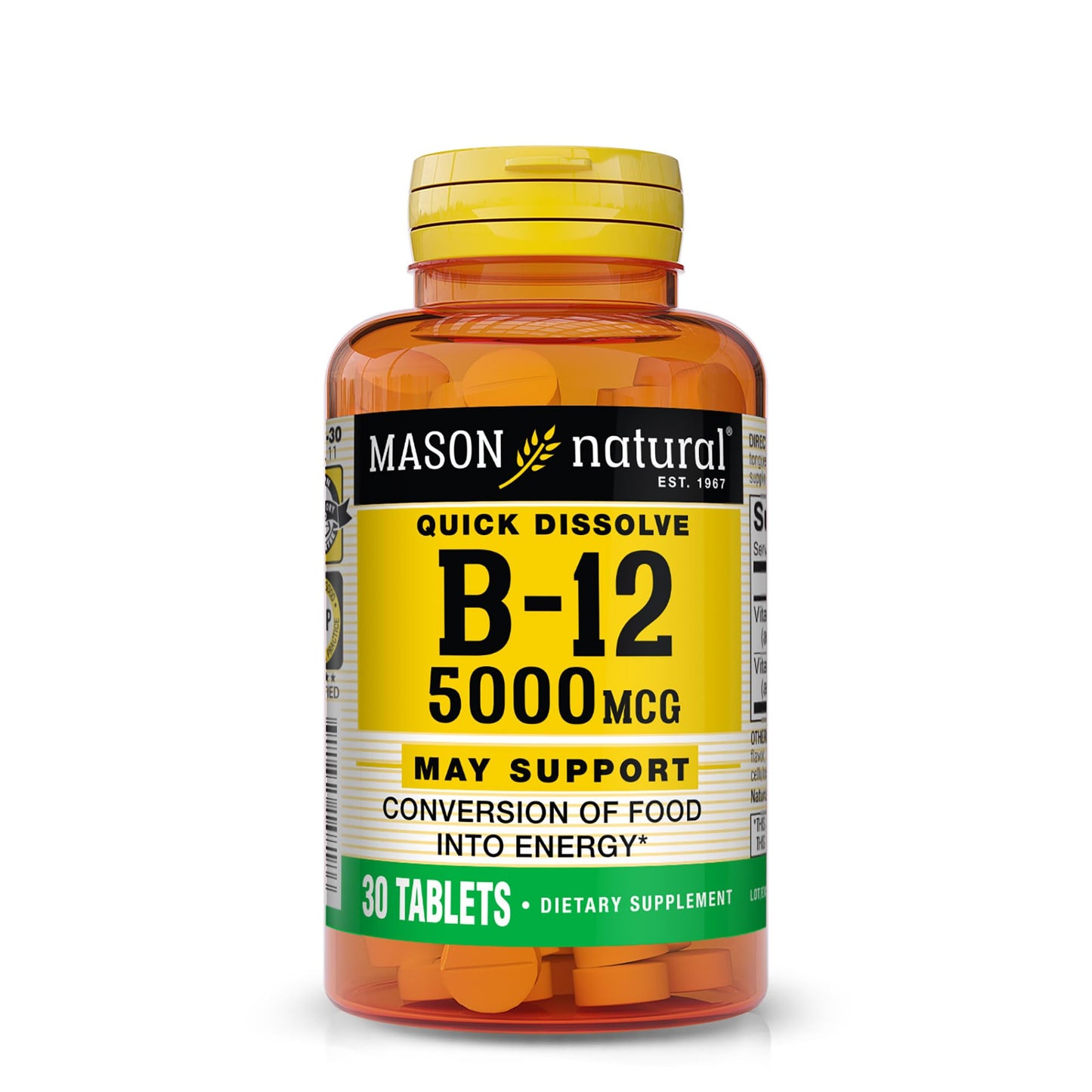 Mason Natural Vitamin B12 5,000 mcg (Cyanocobalamin), 30 Tablets