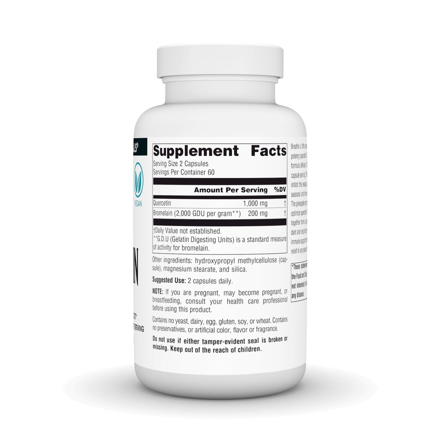 Source Naturals Quercetin with Bromelain 500 mg Capsule, 120 Capsules