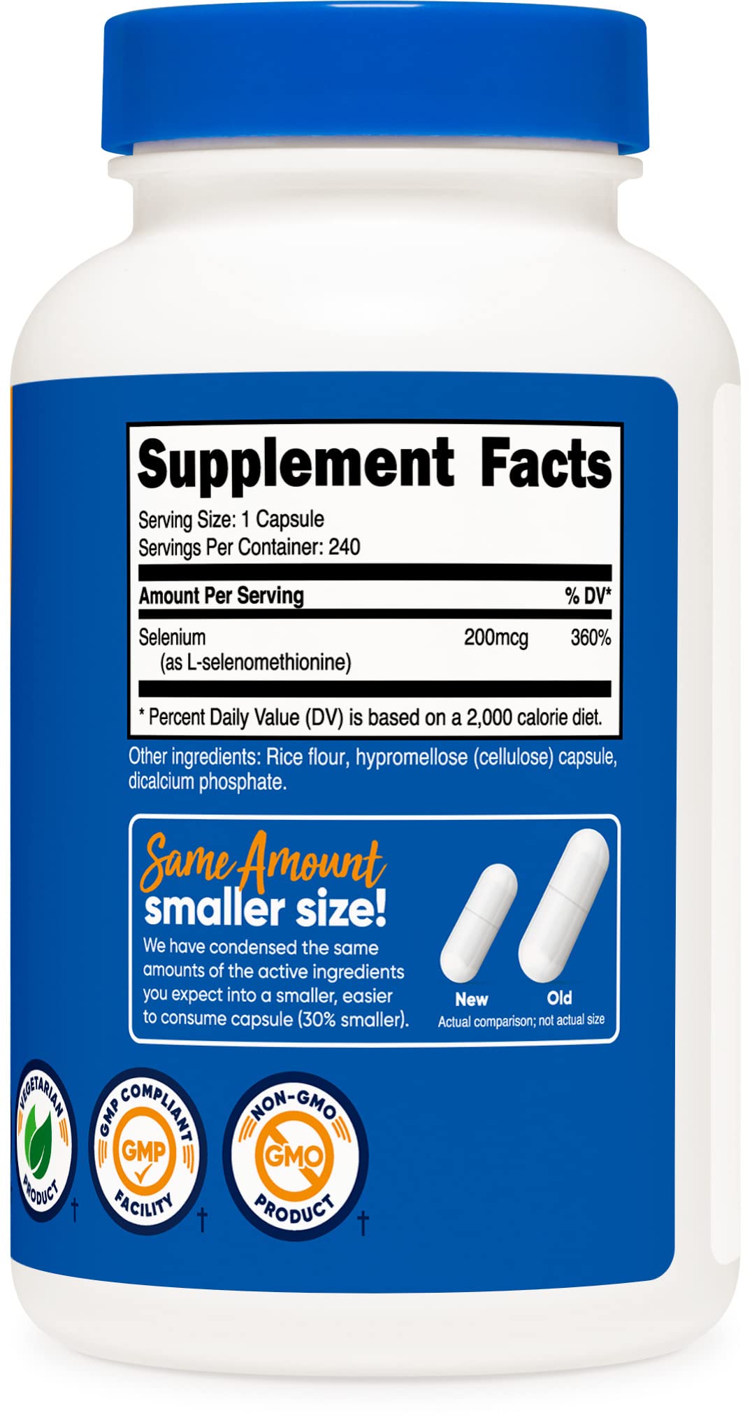 Nutricost Selenium 200mcg L-Selenomethionine 240 Veggie Caps, 3 Bottles