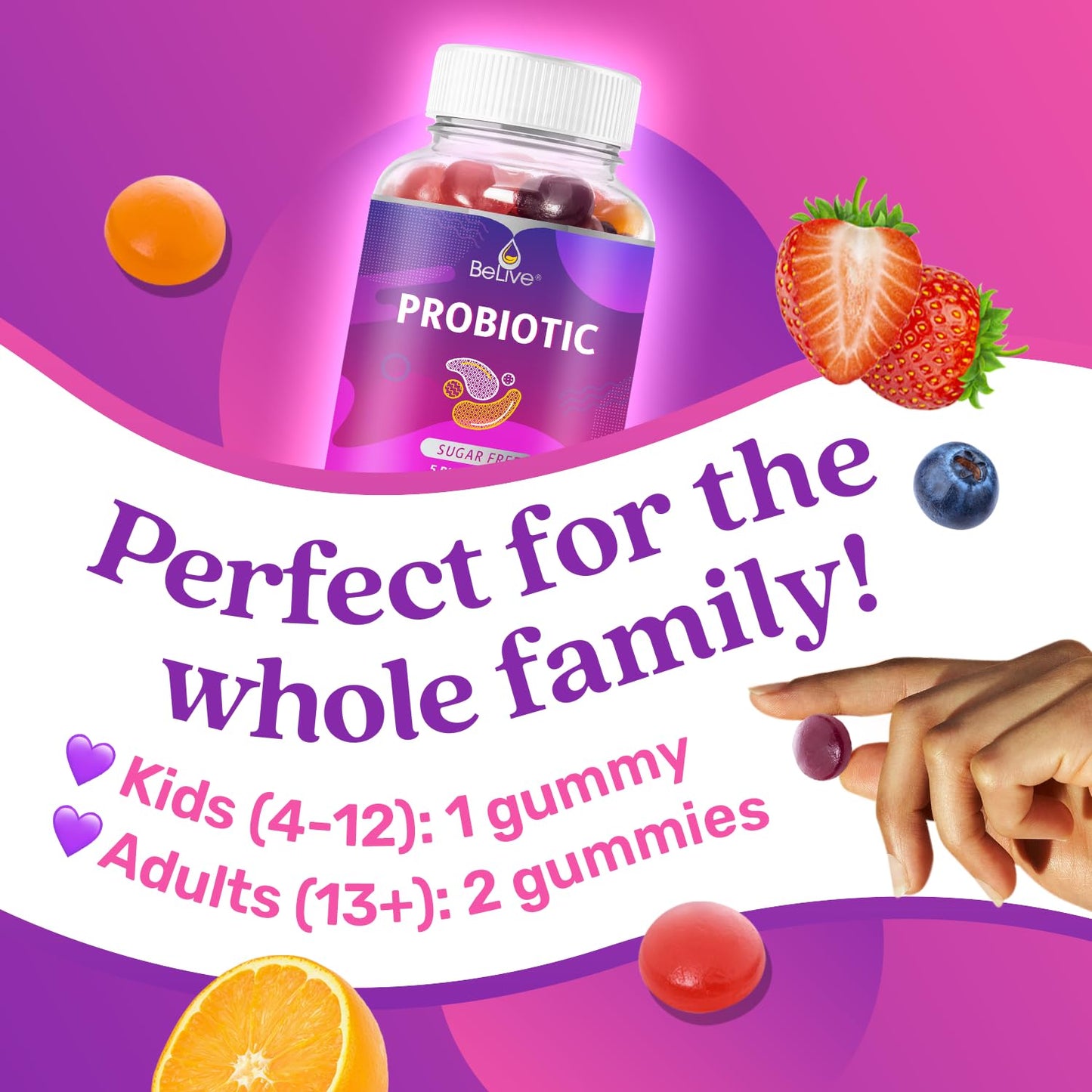 BeLive Healthy Gut Dream Team Bundle Probiotic and Fiber Gummies, 120