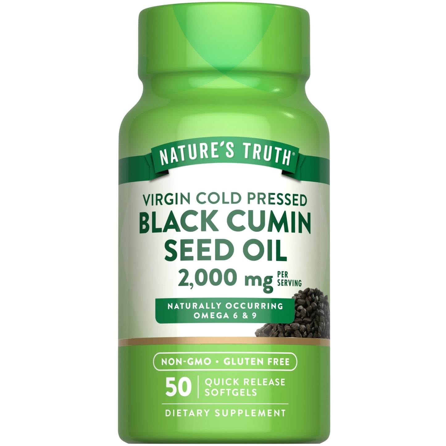 Nature's Truth Black Cumin Seed Oil 2000 mg Softgels 50 Count