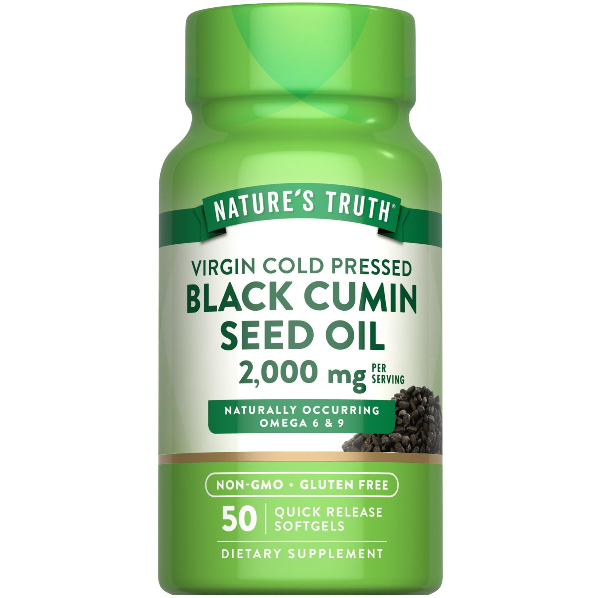 Nature's Truth Black Cumin Seed Oil 2000 mg Softgels 50 Count