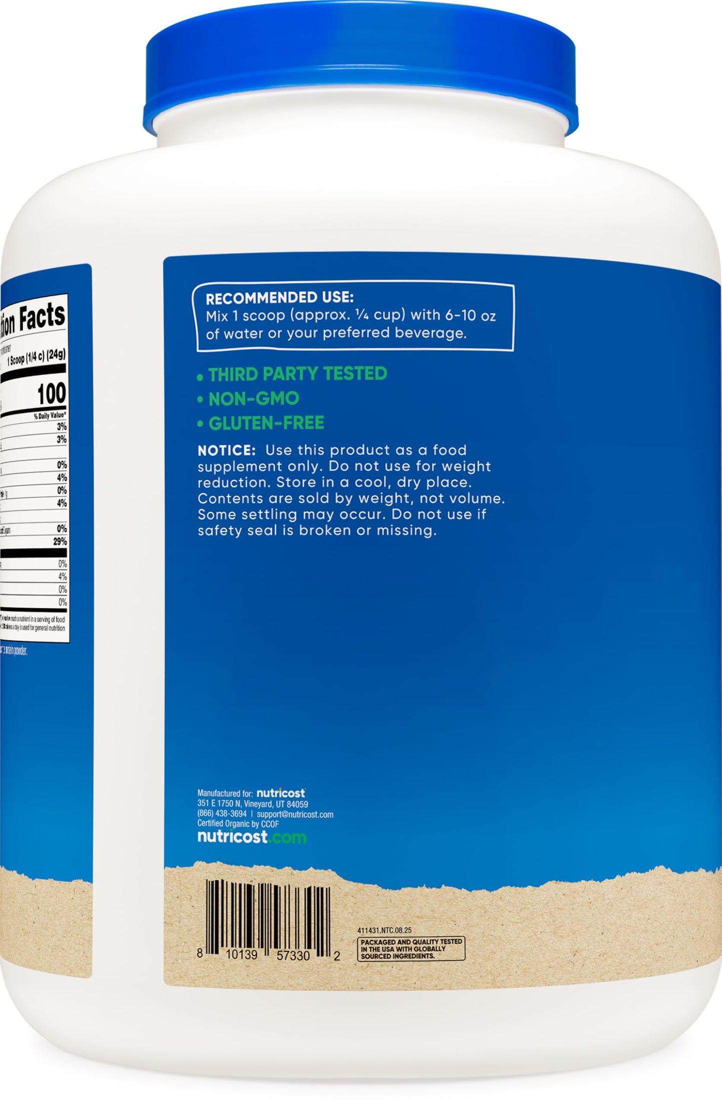 Nutricost Organic Rice Protein Powder 80 Servings