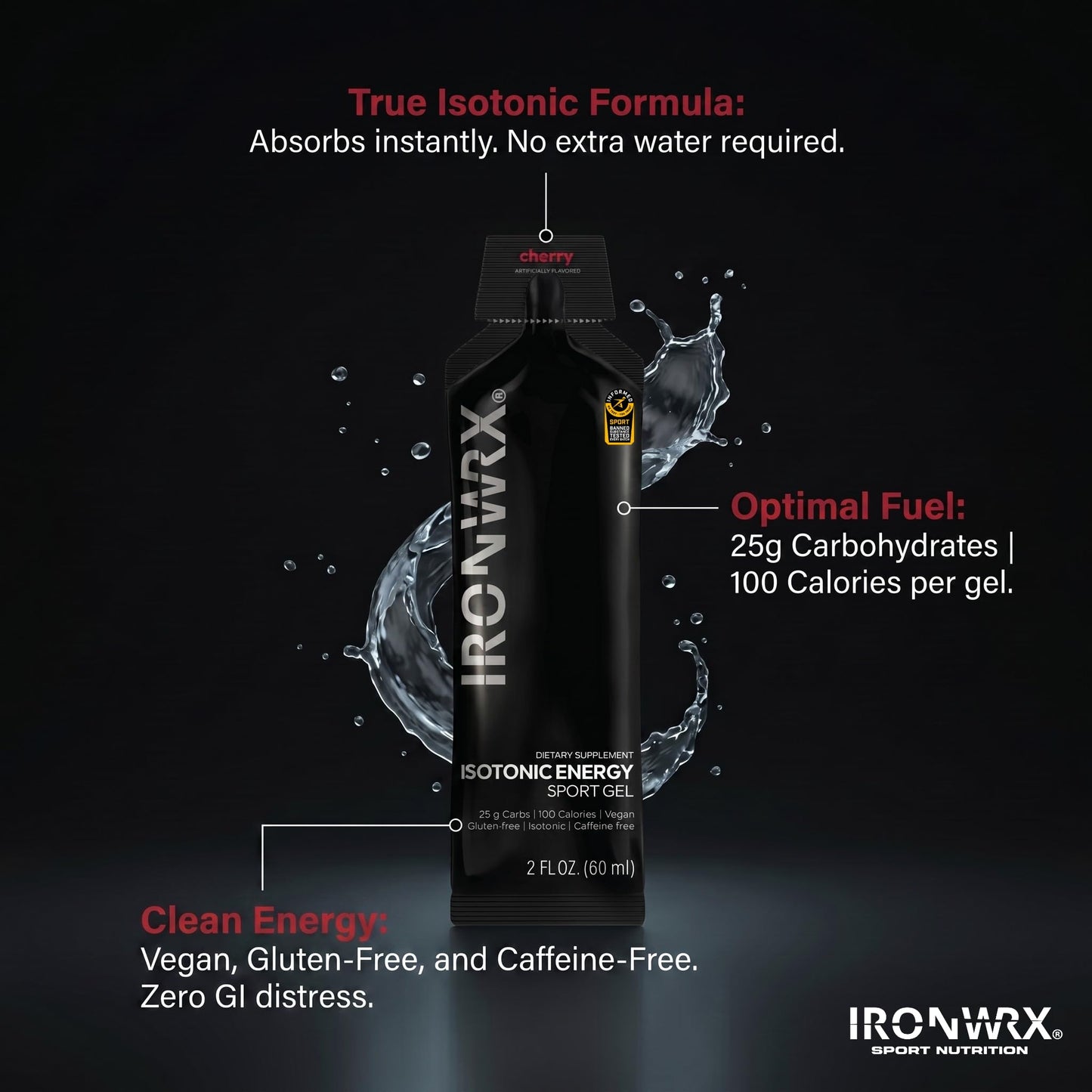 IRONWRX Isotonic Energy Gels 12 Pack