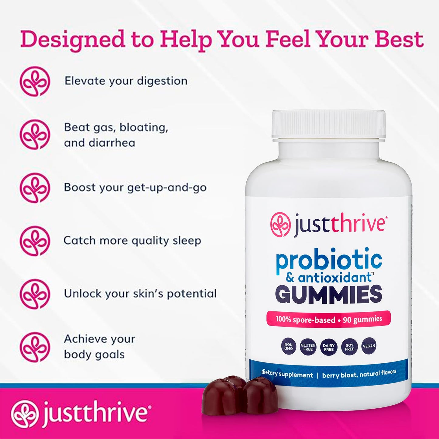 Just Thrive Probiotic Gummy 90 Count
