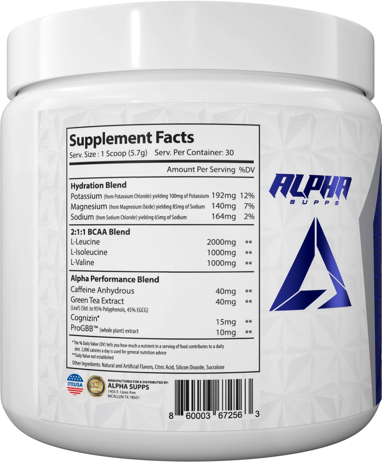 Alpha Supps Amino NRG+ BCAA Amino Energy Recovery Powder, 6