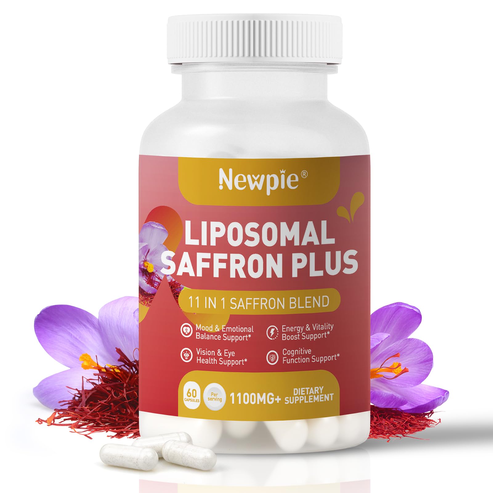 Newpie Saffron Extract Capsules, 60 Count