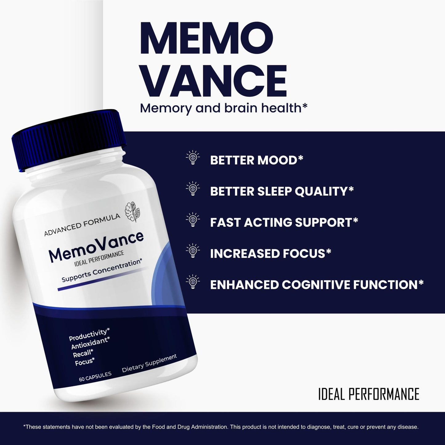 Ideal Performance MemoVance Capsules 120 Capsules