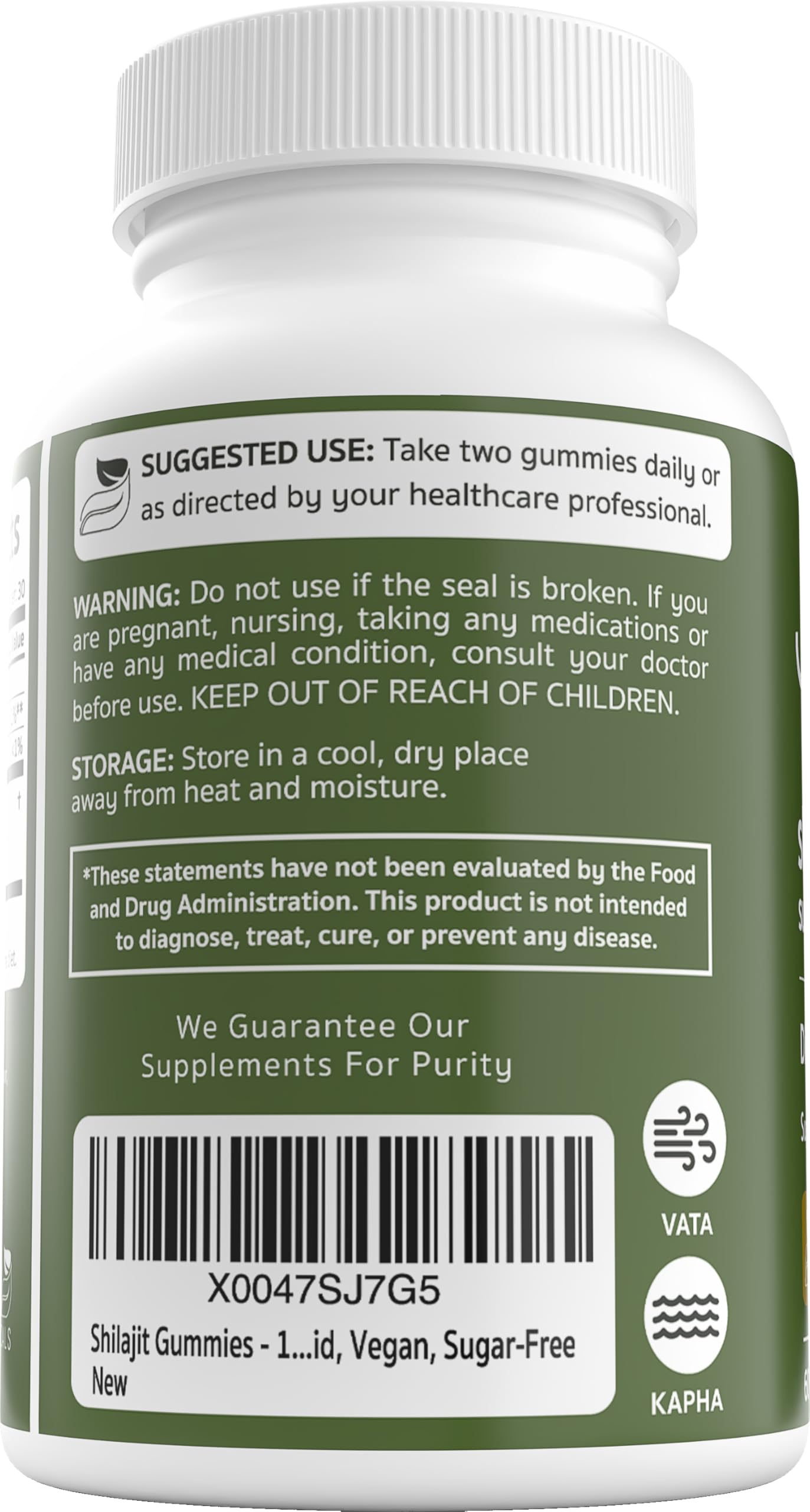 Jiva Botanicals Shilajit Gummies 1000mg, 60 Count