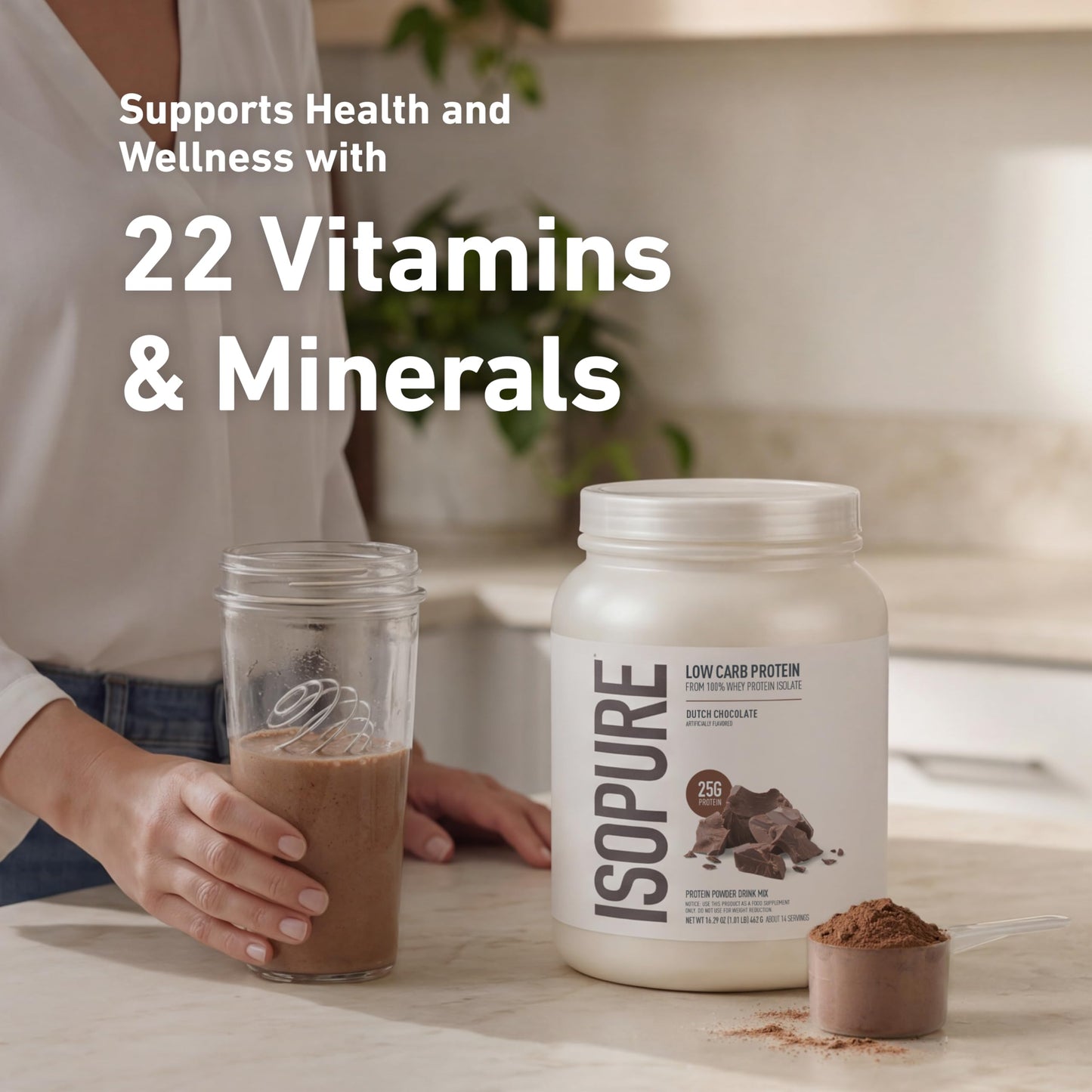 Isopure Low Carb 100% Pure Whey Isolate Protein Powder Dutch Chocolate 16 Count