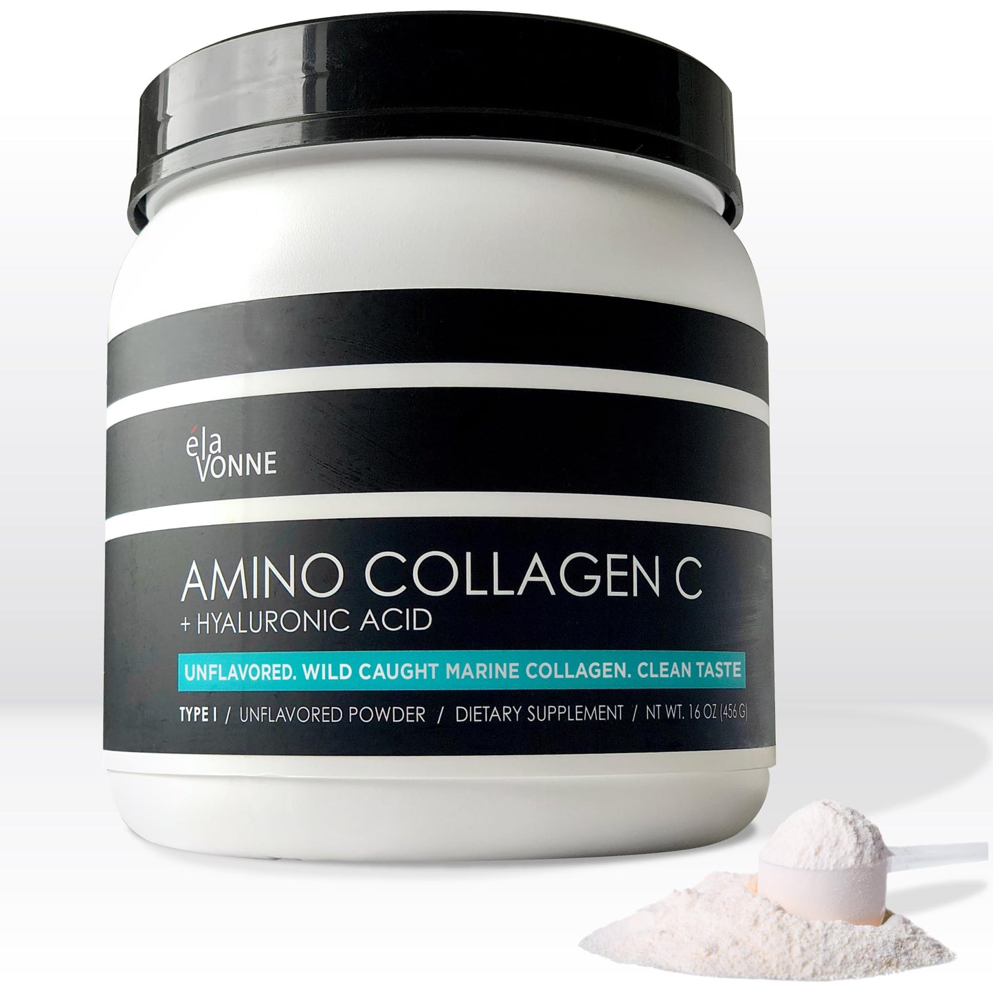 E´LAVONNE Amino Collagen C with Hyaluronic Acid Powder, 16 oz