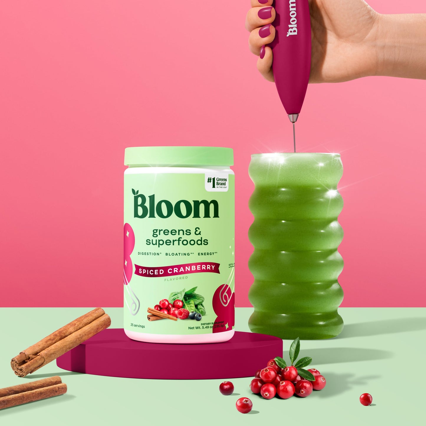 Bloom Nutrition Superfood Greens Powder, 25 Servings