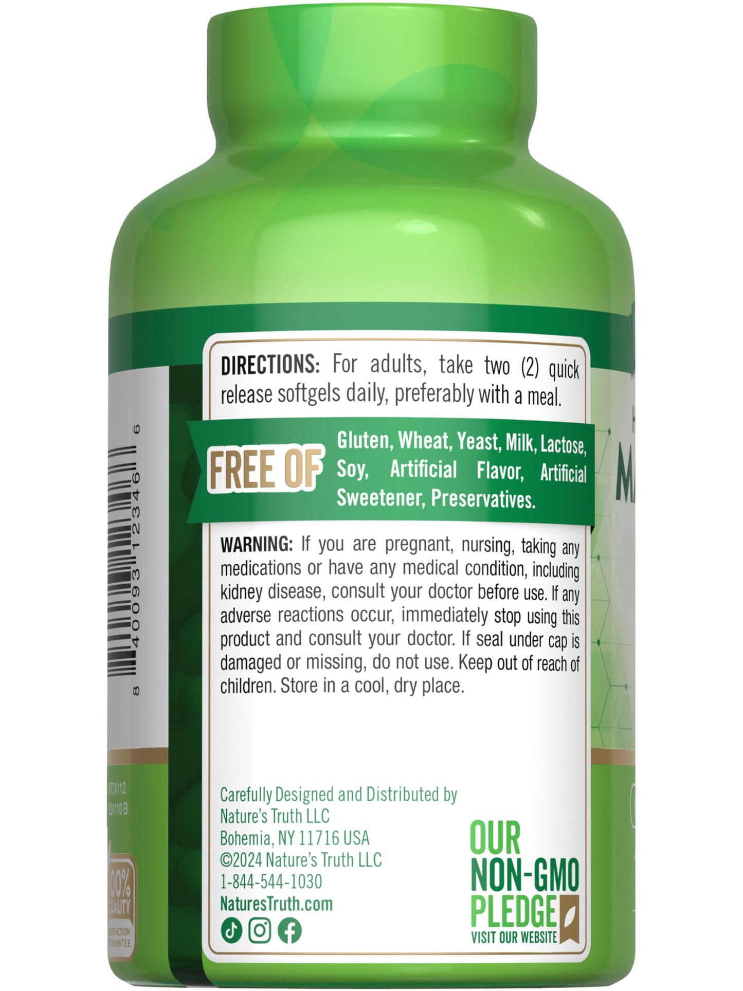 Nature's Truth Magnesium Citrate Softgels 250mg, 120 Count