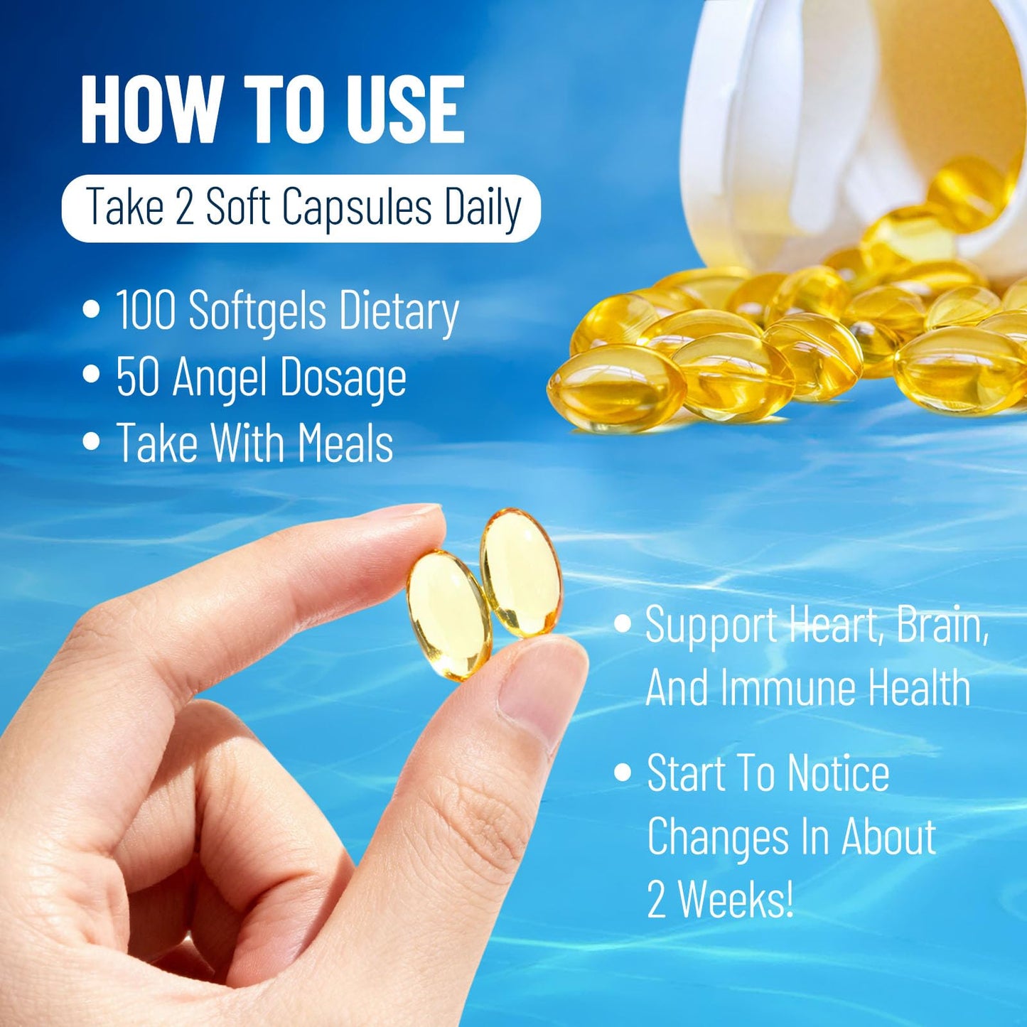 Wins Town Omega 3 Fish Oil Softgels, 100 Softgels