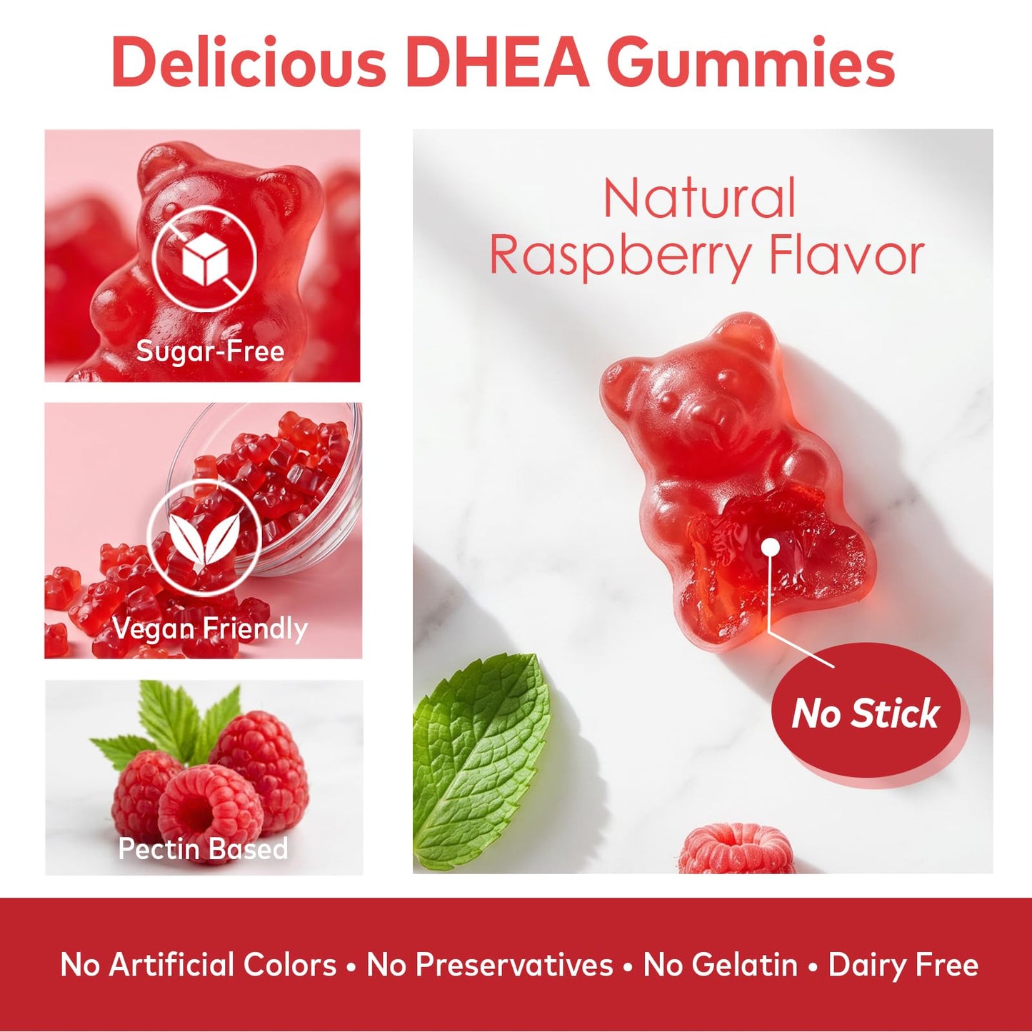 HFELIZ DHEA Supplement for Women Gummies, 60 Count