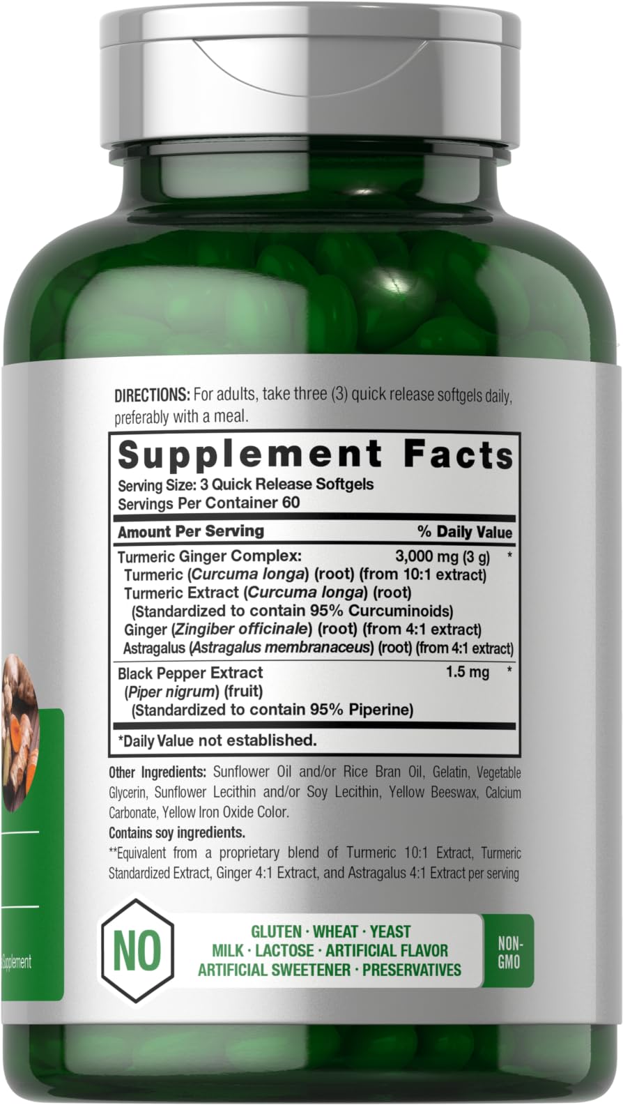 Horbäach Turmeric and Ginger Supplement with Black Pepper Extract Softgels 180