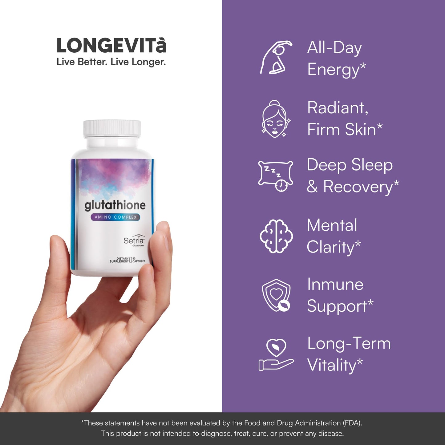 Glutathione Amino Complex 14-in-1 Advanced Absorption Antioxidant Capsule 90 Count