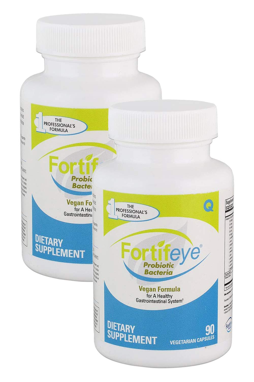 Fortifeye Vitamins Probiotic Bacteria Vegan Supplement with Digestive Enzymes, 180 Capsules
