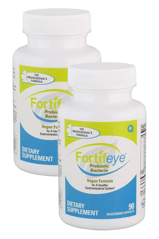 Fortifeye Vitamins Probiotic Bacteria Vegan Supplement with Digestive Enzymes, 180 Capsules