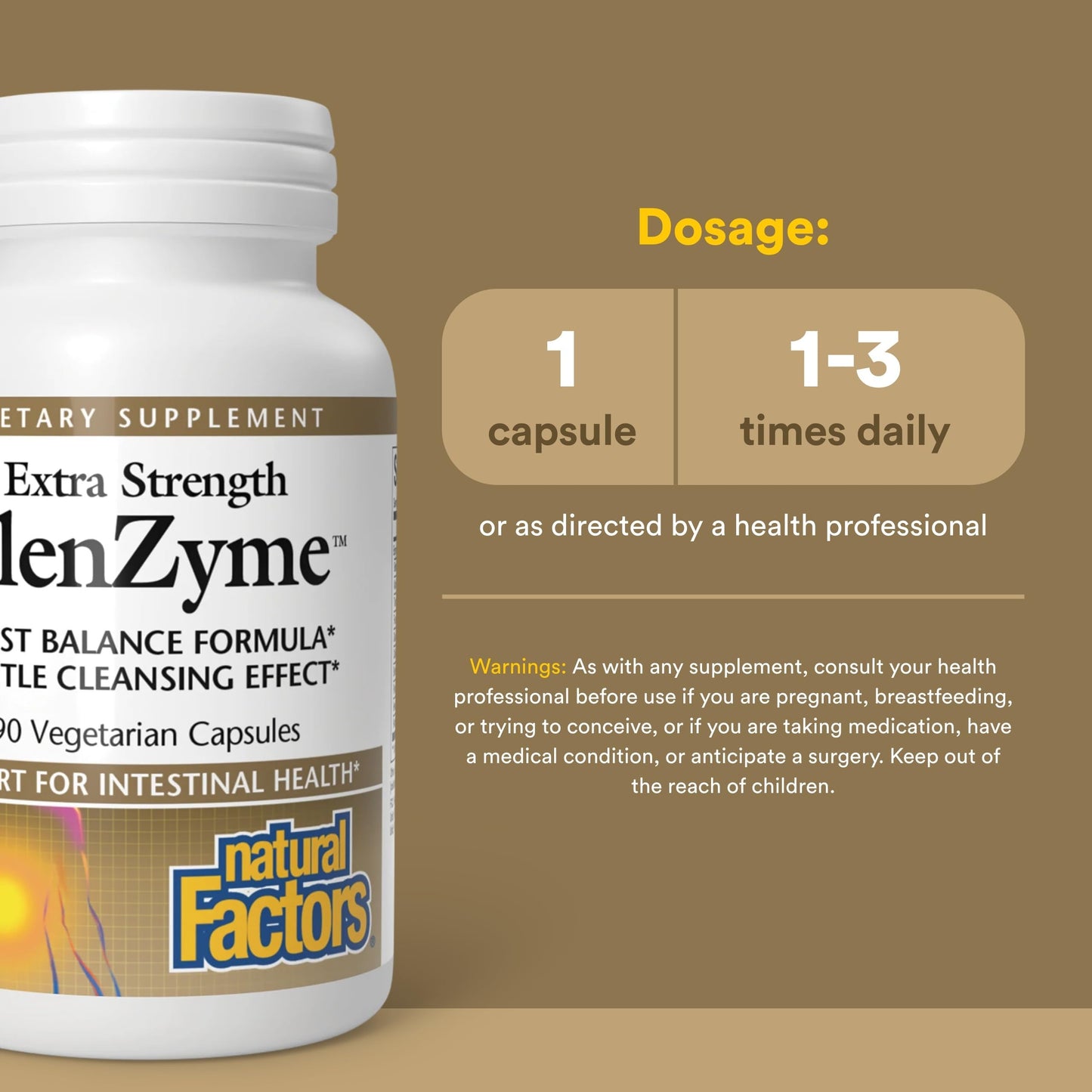 Natural Factors ClenZyme Extra Strength Yeast Balance Formula 90 Capsules