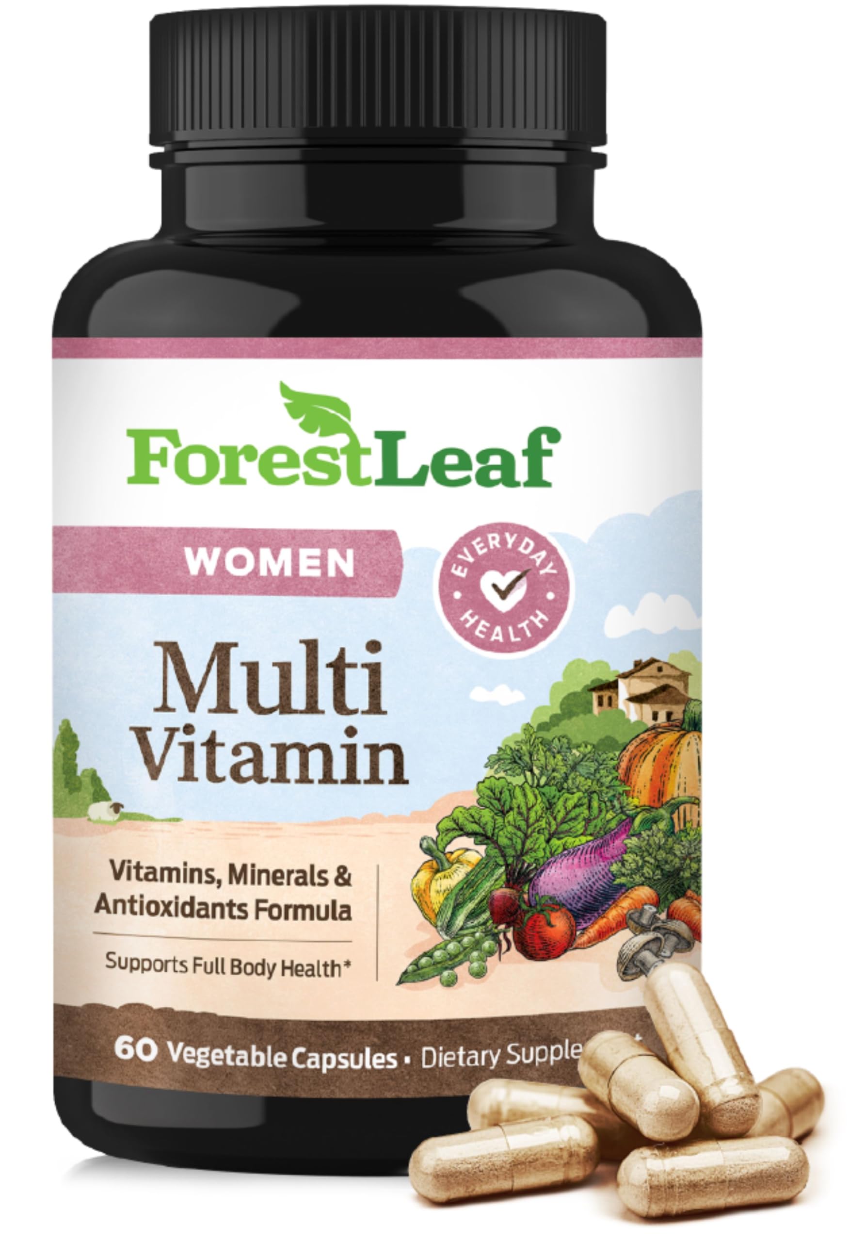 ForestLeaf Daily Vitamin Multivitamin for Women Capsules, 60 Count