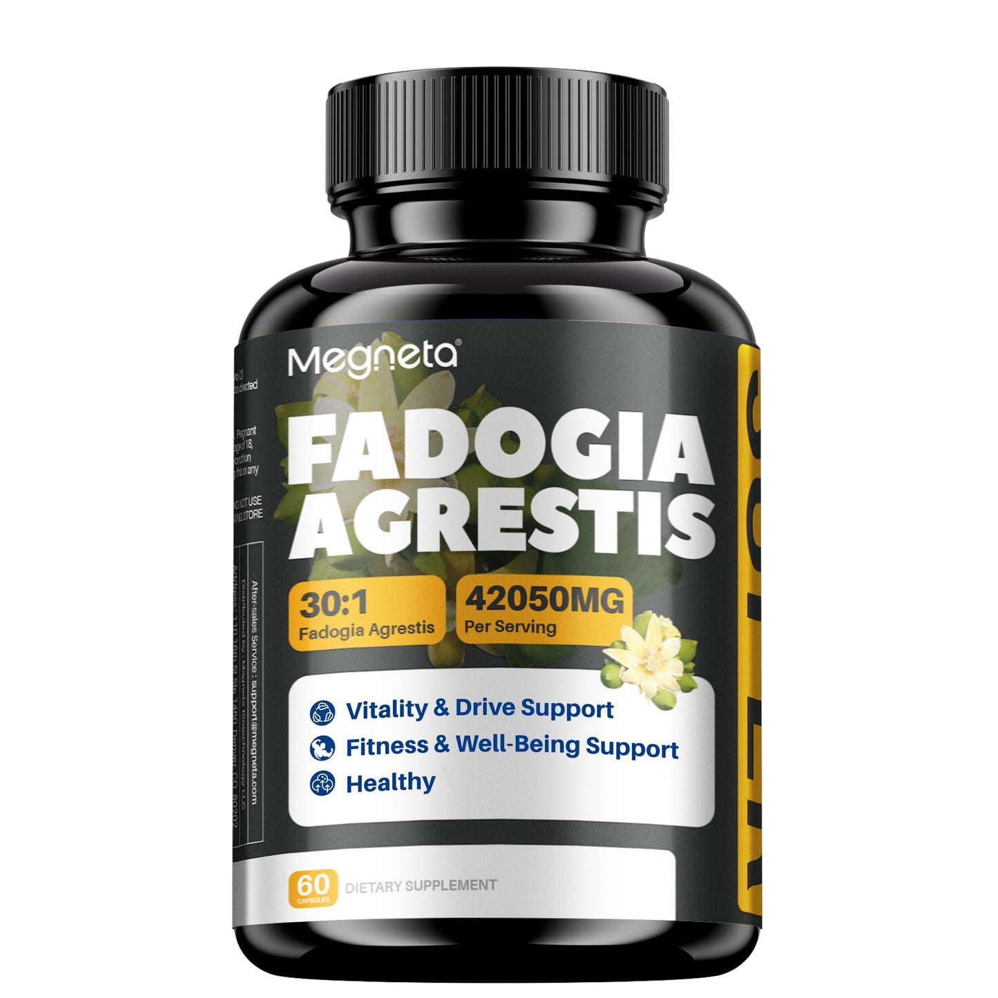 MEGNETA Fadogia Agrestis Supplement for Men, Boost Energy 60 Capsules